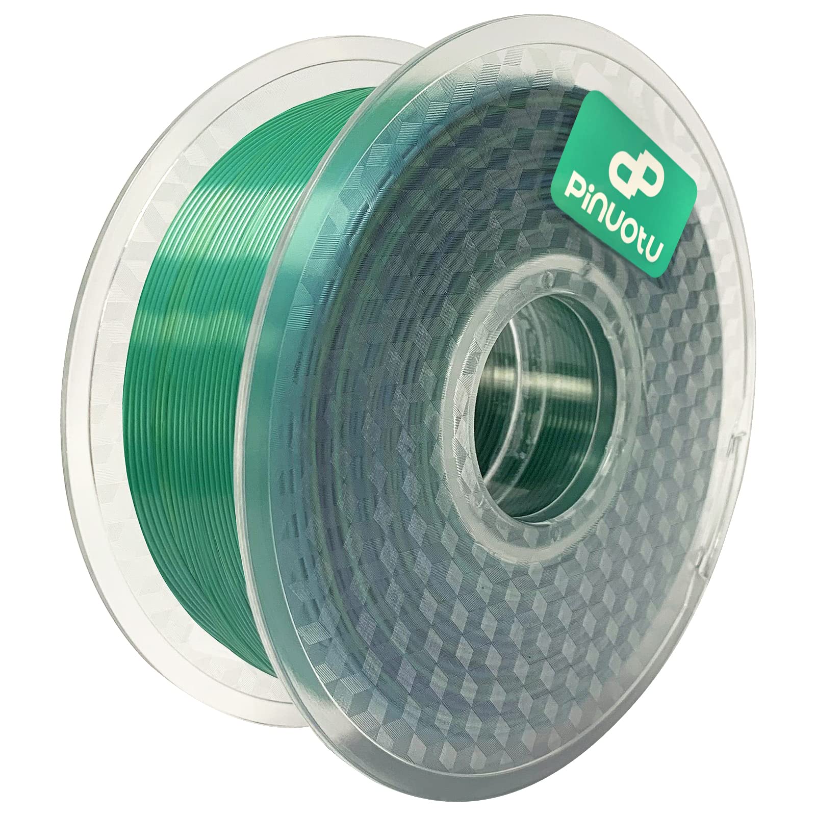 Pinuotu Silk Filament PLA 1.75mm Clog-Free Shiny 3D Printer Filament, 1kg Spool (2.2lbs), Dimensional Accuracy +/- 0.06 mm, Fit Most FDM Printer,PLA Silk Gradient Blue-Green - Gradient Blue-green
