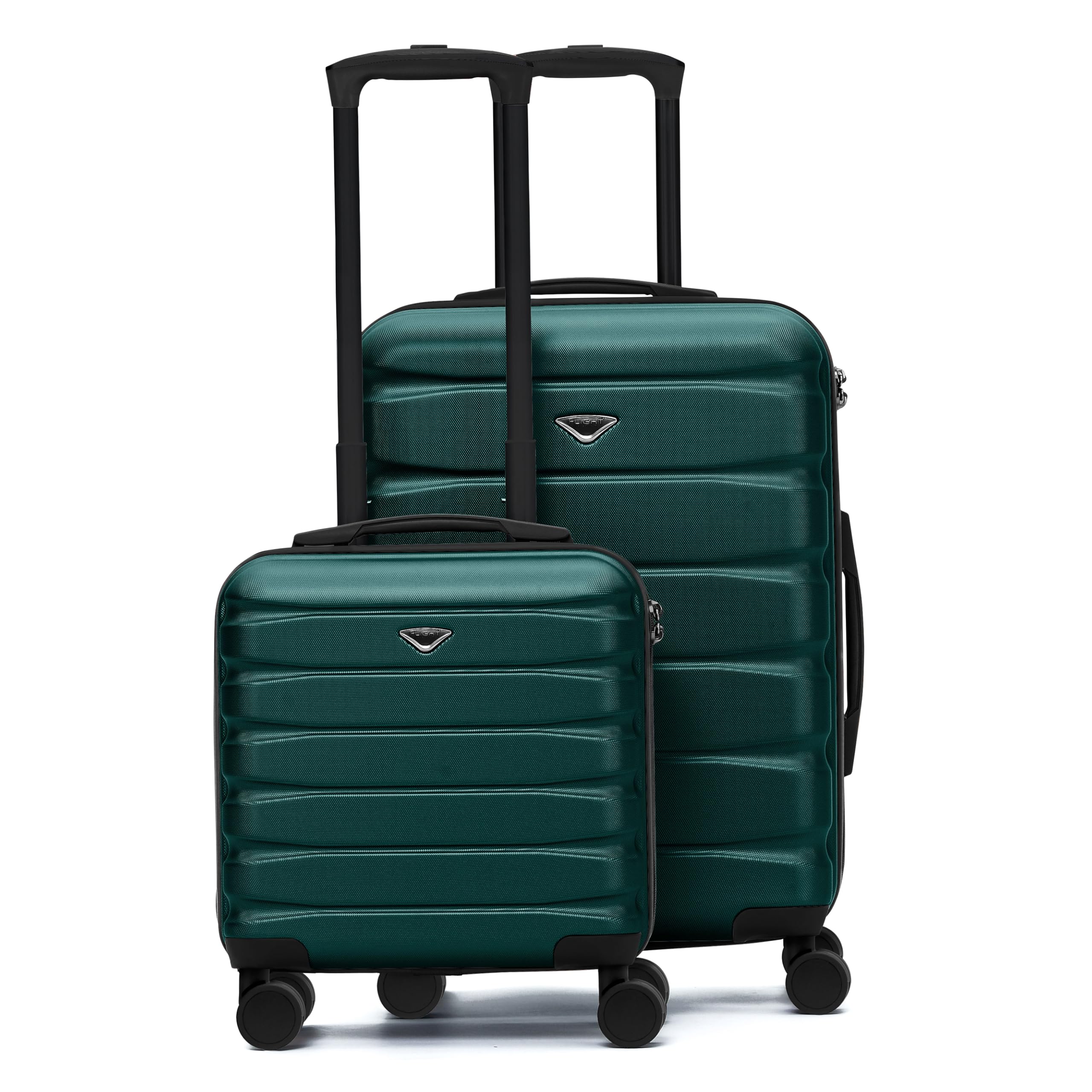 Flight Knight Luggage Sets Carry-On Cases TSA Lock USB Port Silent Double Spinner Wheels Hardside Suitcase 24x16x10 & 16.25x13.5x8 Max Carry On Bag Size For Virgin & South West Approved Airlines