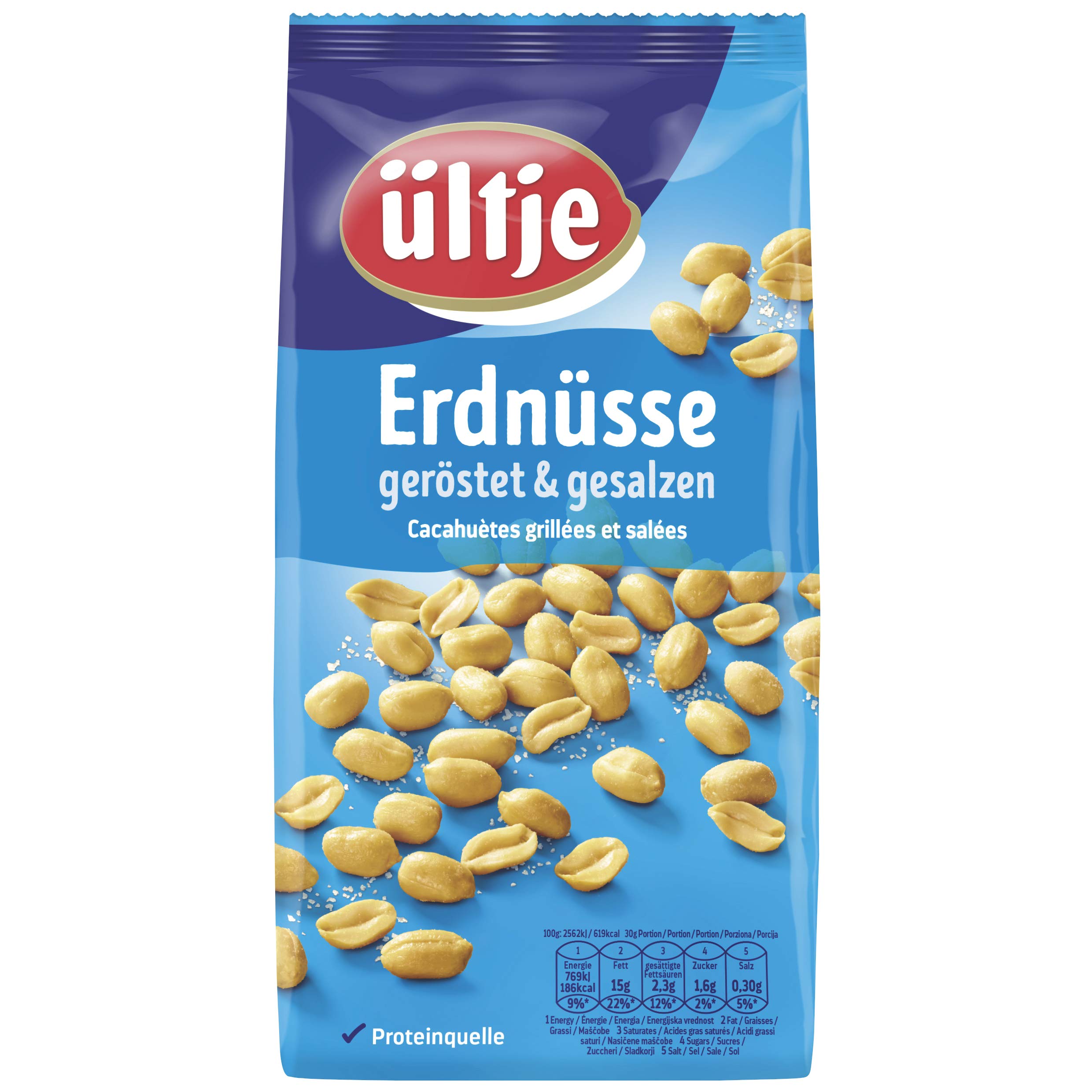 ültje Erdnüsse geröstet & gesalzen, 5er Pack (5 x 900 g) & Studentenfutter, original, 1.000g