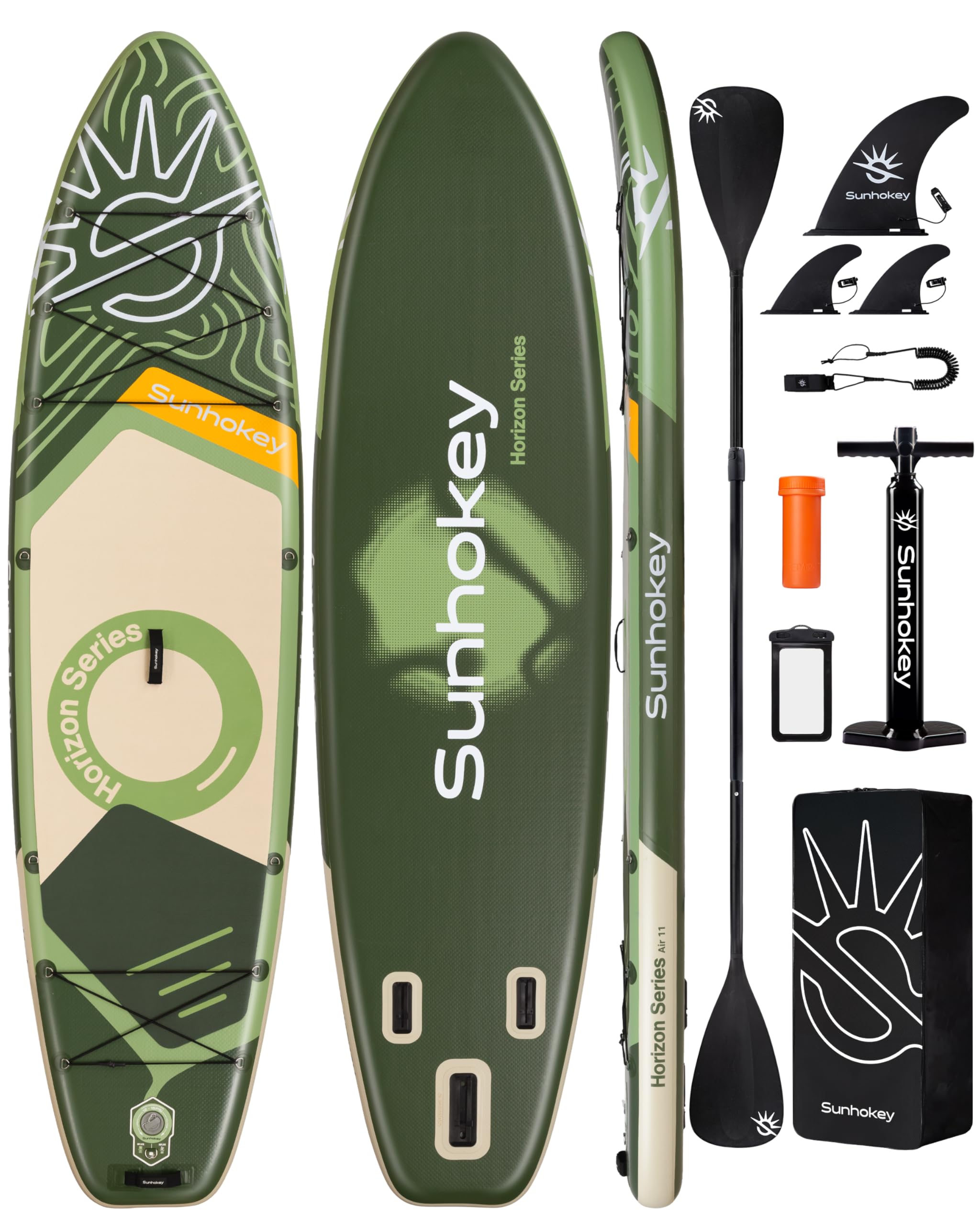 Photo 1 of ***HAS A HOLE**** SUNHOKEY 11'×34'' Extra Wide Inflatable Paddle Board with Seam Welded Technology, Stand Up Paddle Board, 420lb Capacity for Adults, Sup Board for All-Level with 2-Blade Paddle/Dual-Action Pump/Leash