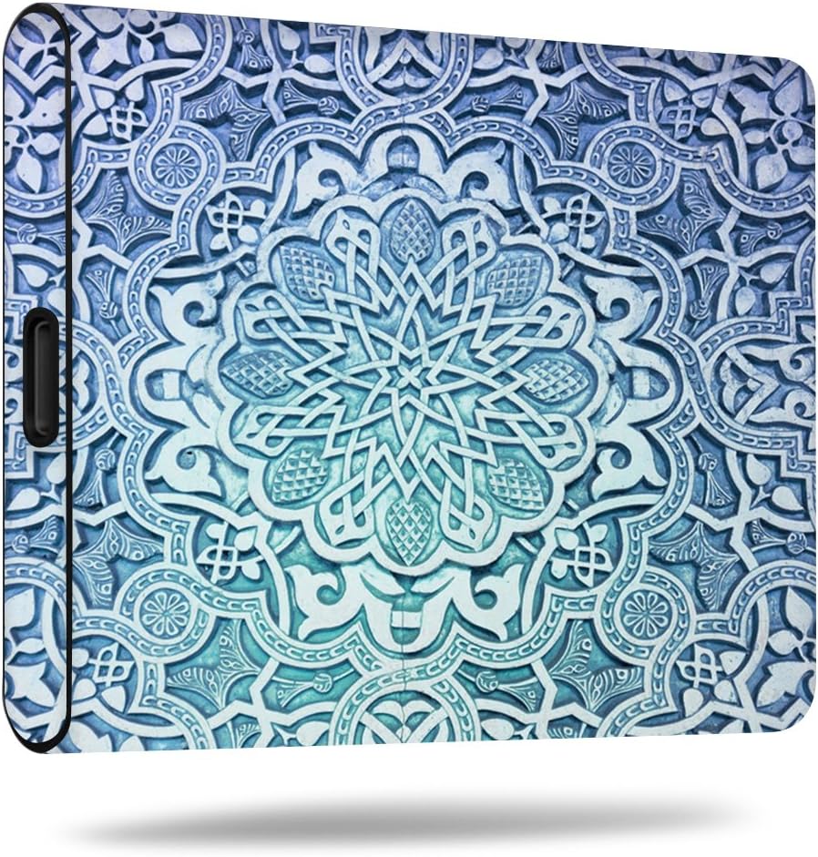 MightySkins Skin Compatible with Samsung T5 Portable SSD - Carved Blue | Protective, Durable, and Unique Vinyl Decal wrap Cover | Easy to Apply, Remove, and Change Styles | Made in The USA