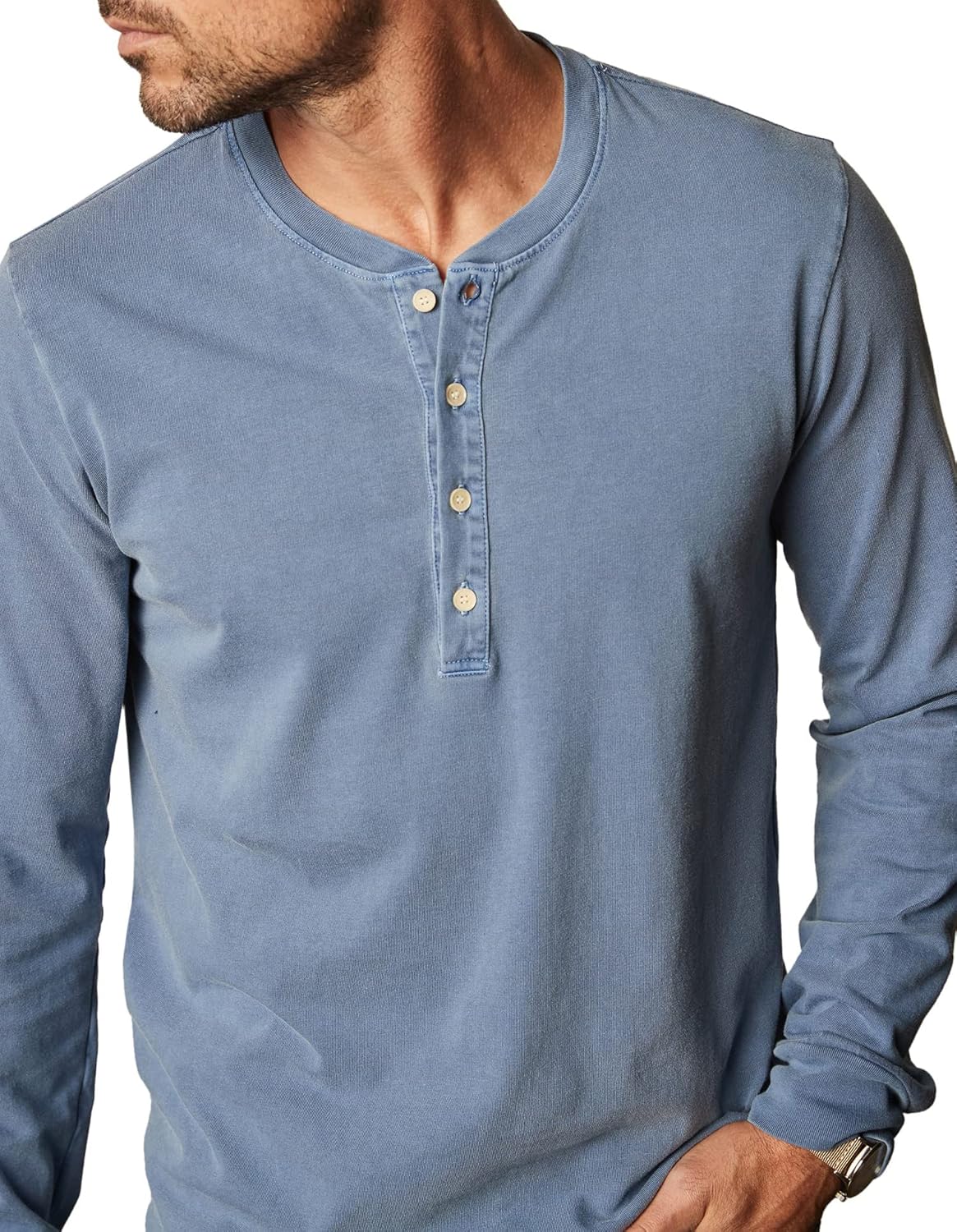 Velvet by Graham & Spencer Velvet Men's Remi Long Sleeve Henley Shirt - Image 2
