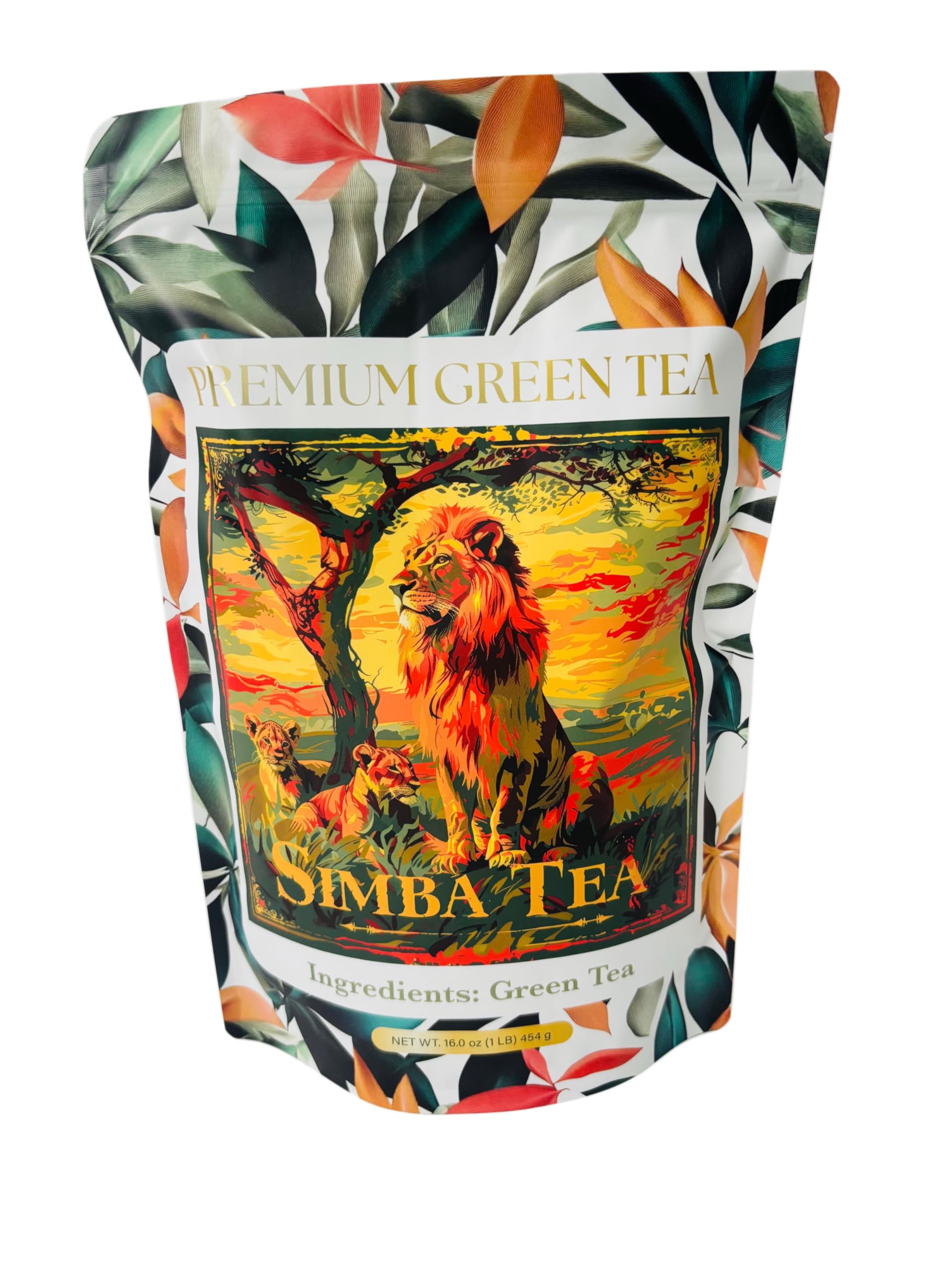 SIMBA TEA | Natural Kenyan Premium Loose Leaf Green Tea | Antioxidant Rich | Resealable bag | Caffeine | 16oz
