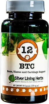 Silver Lining Herbs 12 Bone Tissue and Cartilage - Natural Herbal Support for Dogs Structural System - Maintains Canine Mobility, Flexibility and Vitality - 90 Capsules