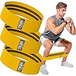 Tribe Lifting Fabric Resistance Bands for Exercise - Hip Bands for Working Out Legs, Glutes, Knees and Thighs for Men and Women - Cloth Circle Booty Bands for Physical Therapy (Yellow)