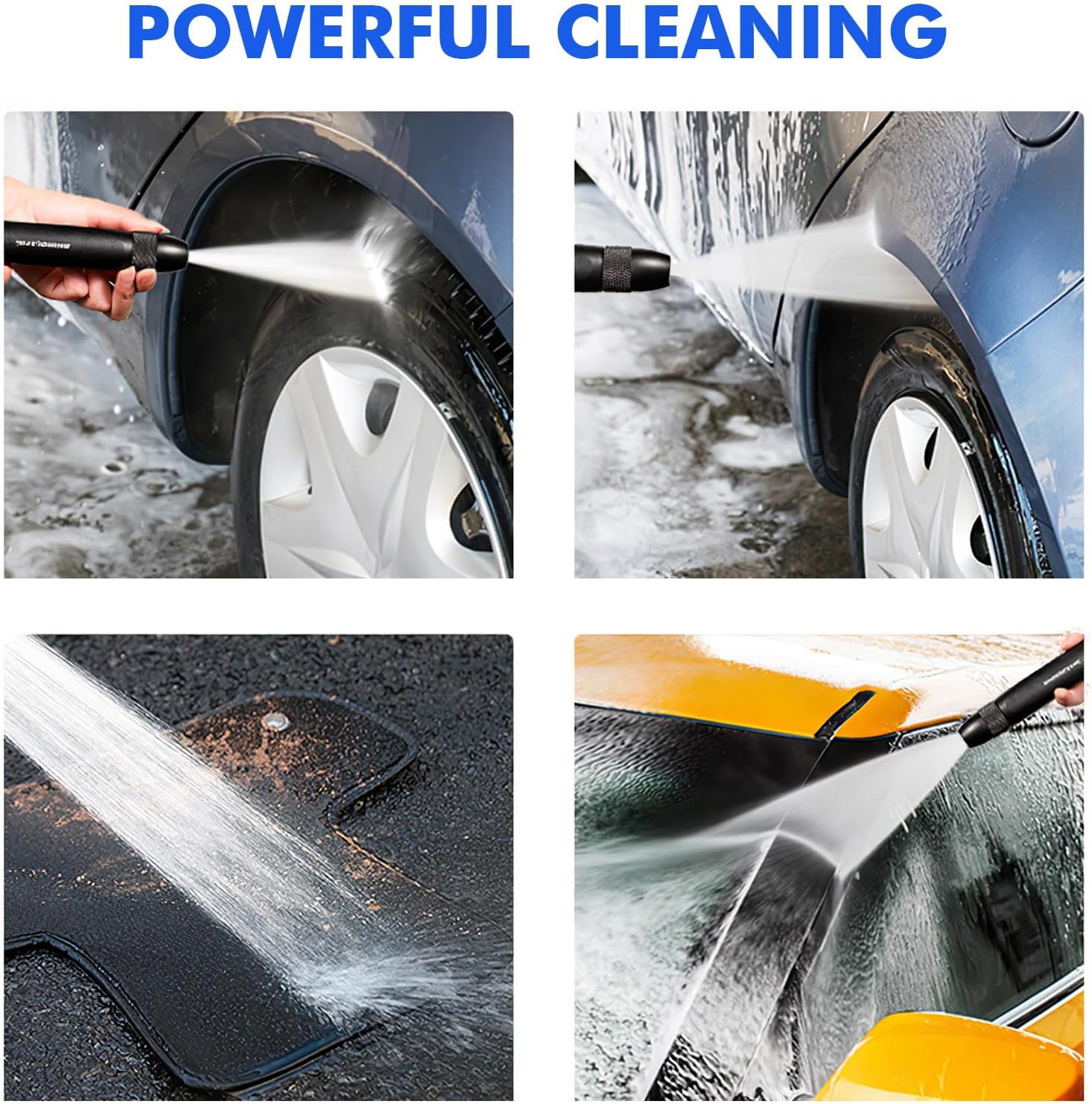 POPETPOP Adjustable Range Hose Nozzle: 2pcs High Pressure Hose Sprayer Nozzle Car Washing Water Gun with Metal Connector for Garden Watering And Car Pet Washing