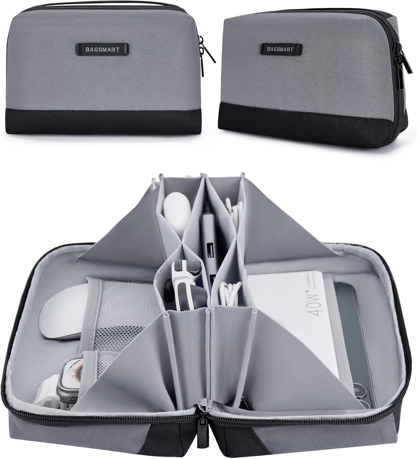 BAGSMART Electronics Organizer Pouch, Small Travel Tech Organizer Bag for Travel