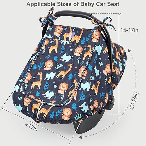 Miniatura 7 de FIOBEE Funda de asiento de automóvil para bebé, fundas de asiento de automóvil para bebés, toldo de asiento de automóvil infantil con ventana de