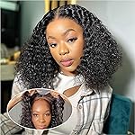Ailwelia Curly Bob Wig Human Hair Deep Wave 200% Density 5x5 HD Lace Closure Wigs Human Hair Bob Wigs For Black Women Wear And Go Glueless Curly Wig Black Color 12 Inch