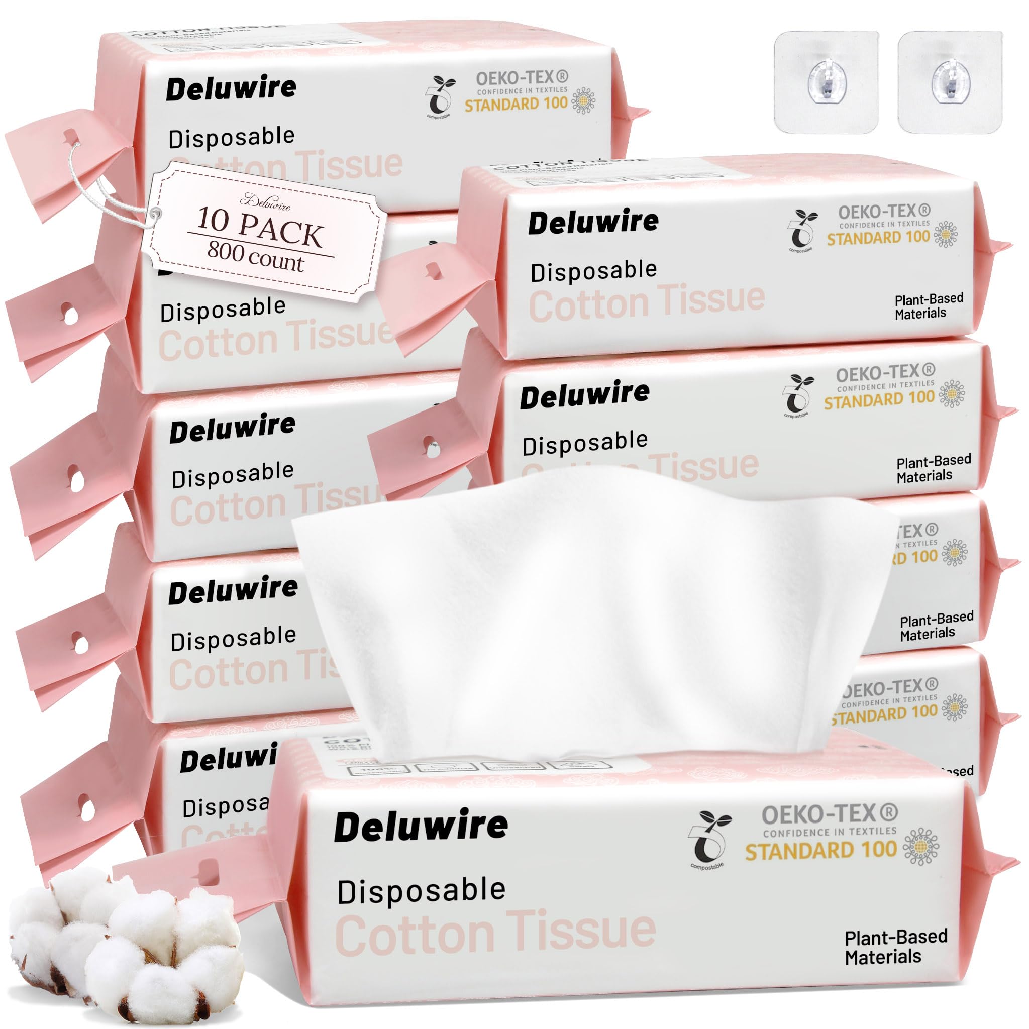 800 Count Disposable Face Towels, Soft & Skin Friendly Face Towelettes Disposable, Facial Tissue Dry Wipes for Women Cleansing