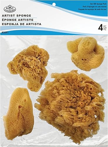 Esponjas de artista natural del océano, 3 seda/1 jumbo, 4/paquete