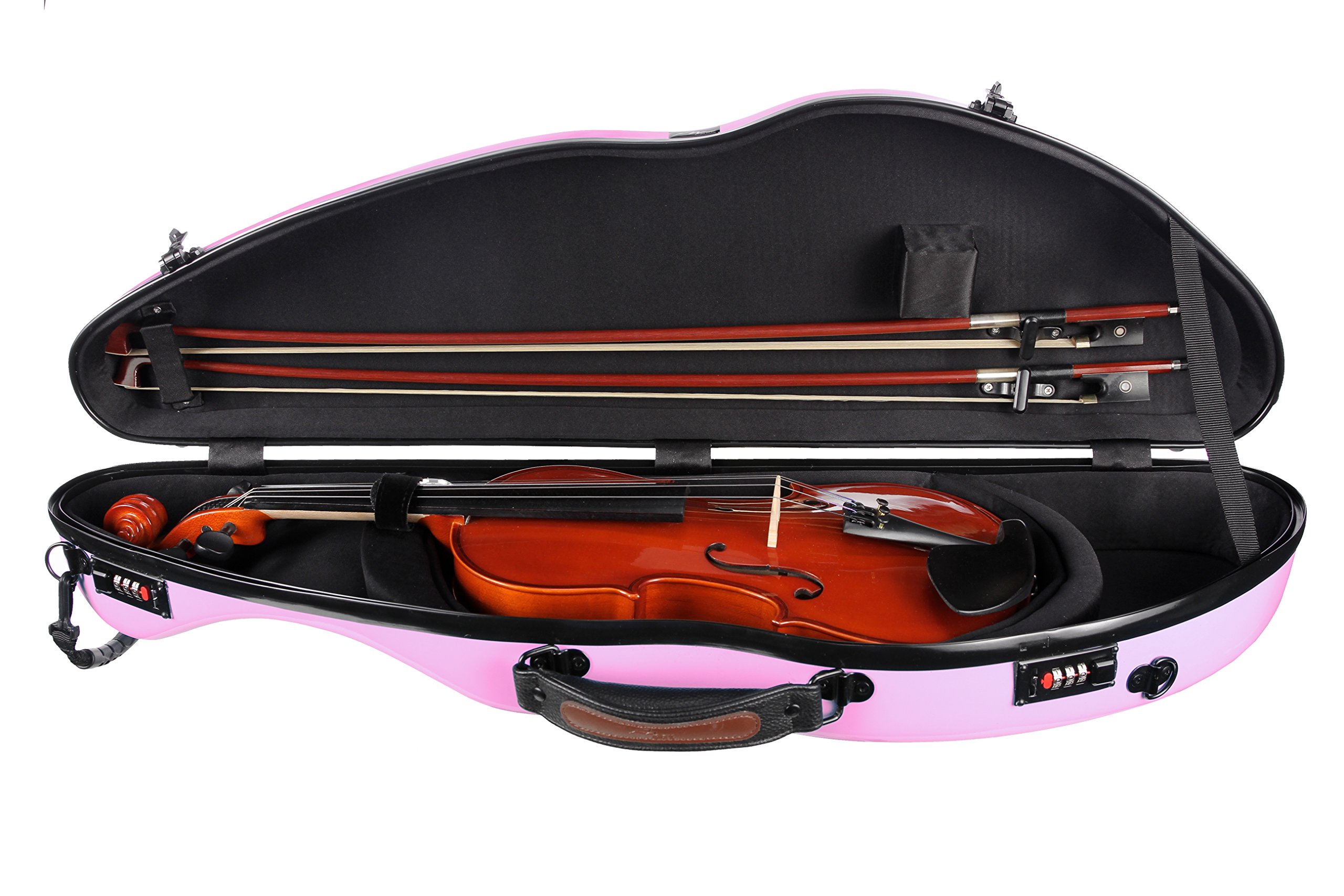 Futerał skrzypcowy Fiberglass 4/4 Safe Flight różowy M-case + torba na nuty