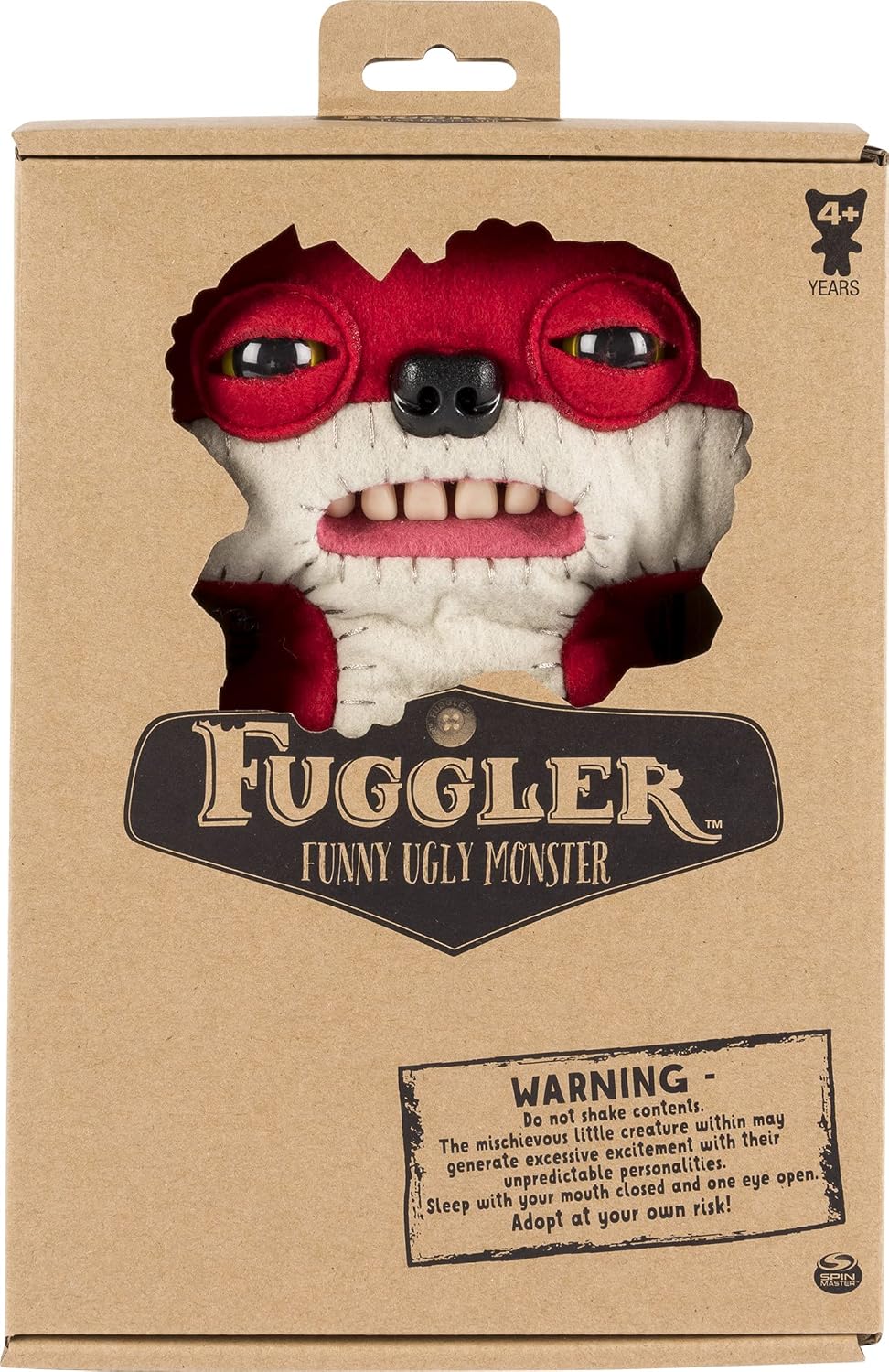 Fugglers – Funny Ugly Monster, 9” Suspicious Fox (Red) Plush Creature with Teeth, for Ages 4 & Up