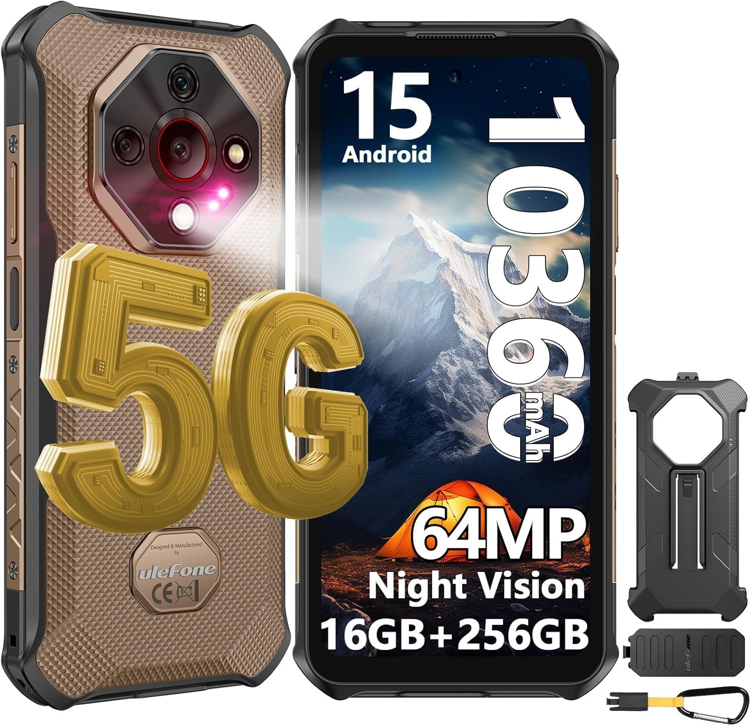 Recensione Ulefone Armor X16 Pro 5G AI Rugged Smartphone Android 15, Telefono Indistruttibile 10360mAh/33W, 64MP+25MP Visione Notturna Telefono Rugged 16GB+256GB/2TB, 6.56