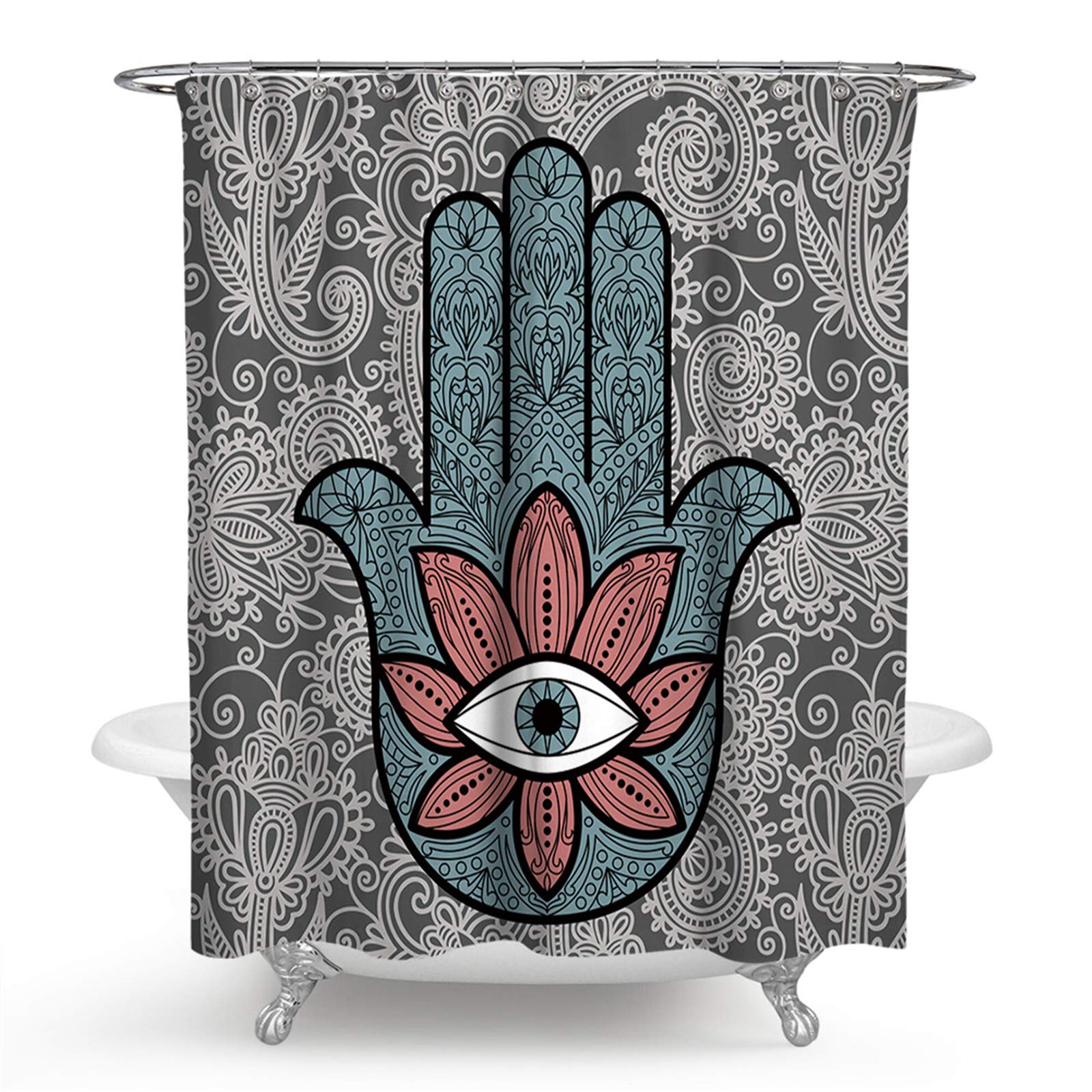 ZIRUO Bohemian Style Bathroom Partition Curtain, Waterproof And Mildew-Proof Bathroom Insulation Curtain, Color Shower Curtain A5 150 * 180cm