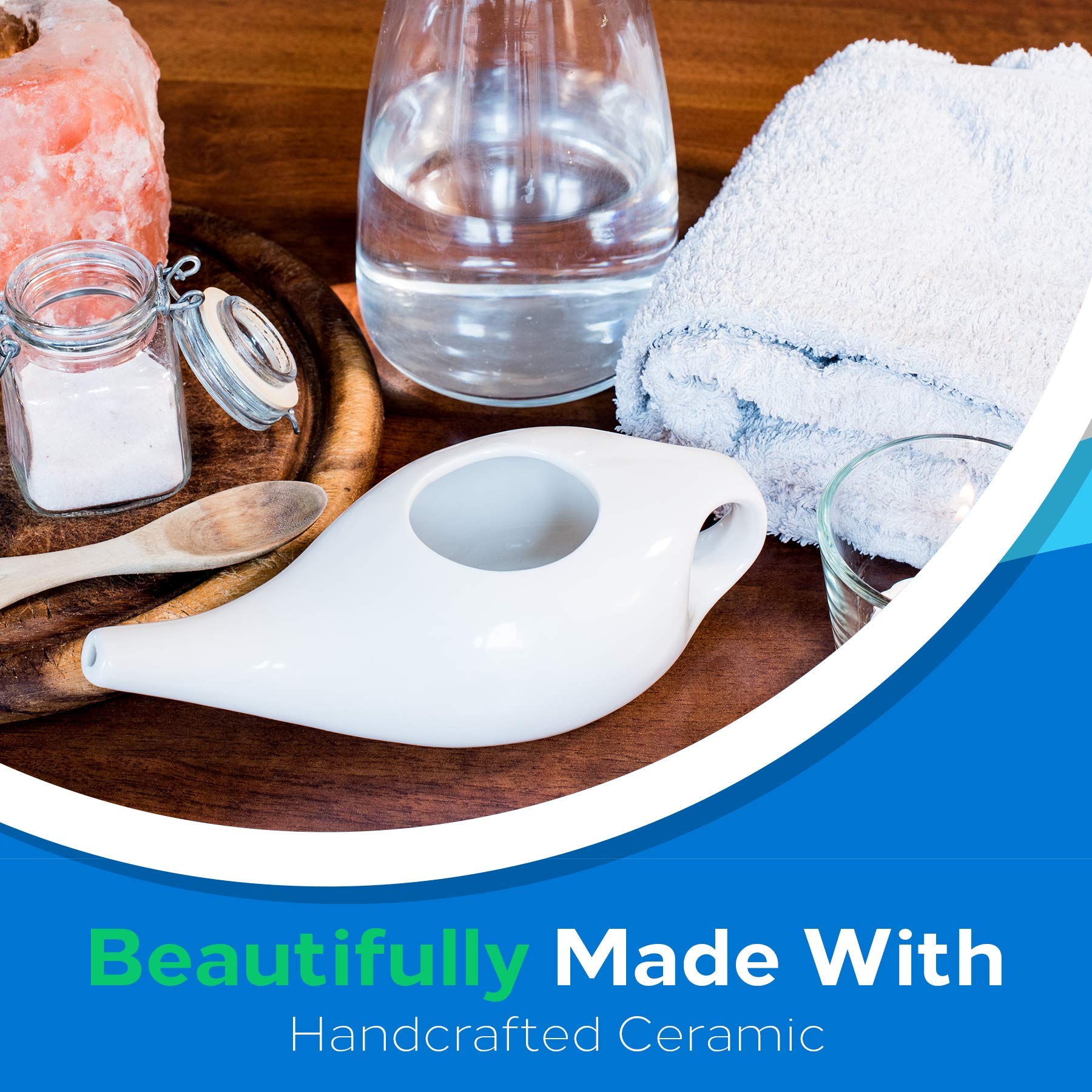 Neti Pot w/ 50 Saline Nasal Rinse Packets (3 Months of Nasal Rinse Neti