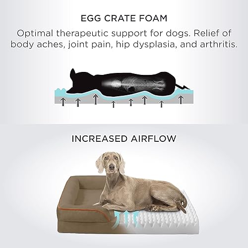 Vista 157 de Bedsure - Cama ortopédica mediana para perros, sofá cama impermeable para perros medianos, espuma de soporte con funda extraíble y lavable, forro