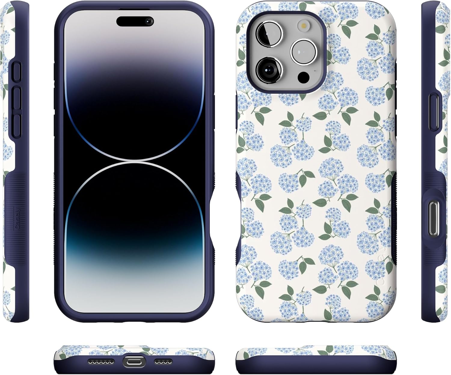 Casely iPhone 16 Pro Max Case | Nantucket Cottage | Blue Hydrangea | Bold Protective Design | Compatible with MagSafe - Image 6