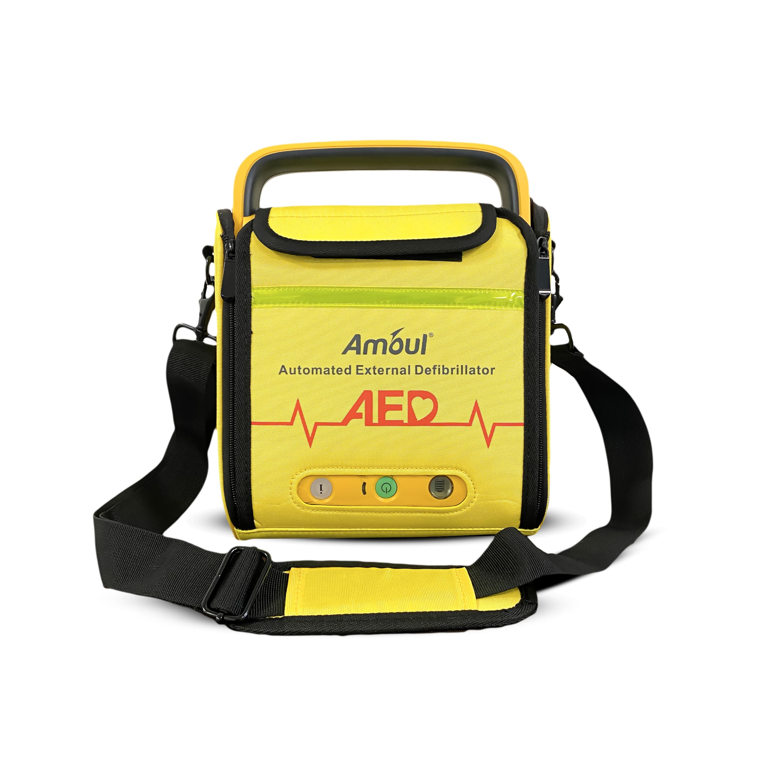 Defibrillatore Semiautomatico I3 AMOUL Completo di Piastre Universali Pre-Collegate Adulti/Pediatriche, Batteria Alta Capacità 5 Anni o 200 Scariche, Borsa da Trasporto - Garanzia 5 Anni