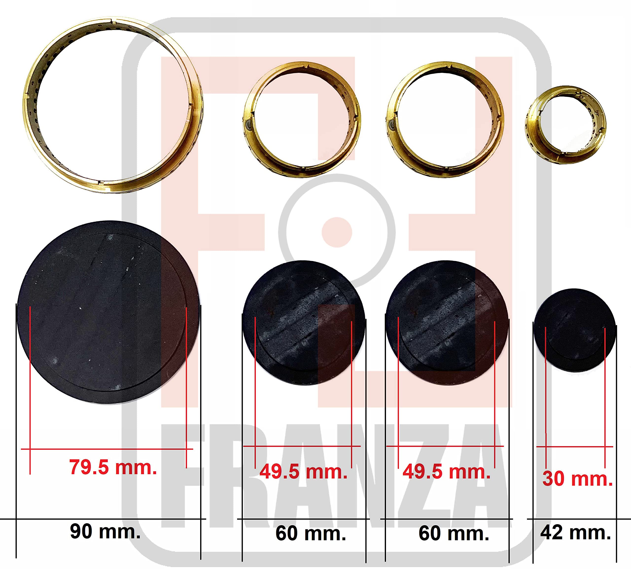 Nardi - Kit 4 bruciatori completi di anelli e piattelli spartifiamma per cucina piano cottura 4 fuochi - Made in Italy - NA04