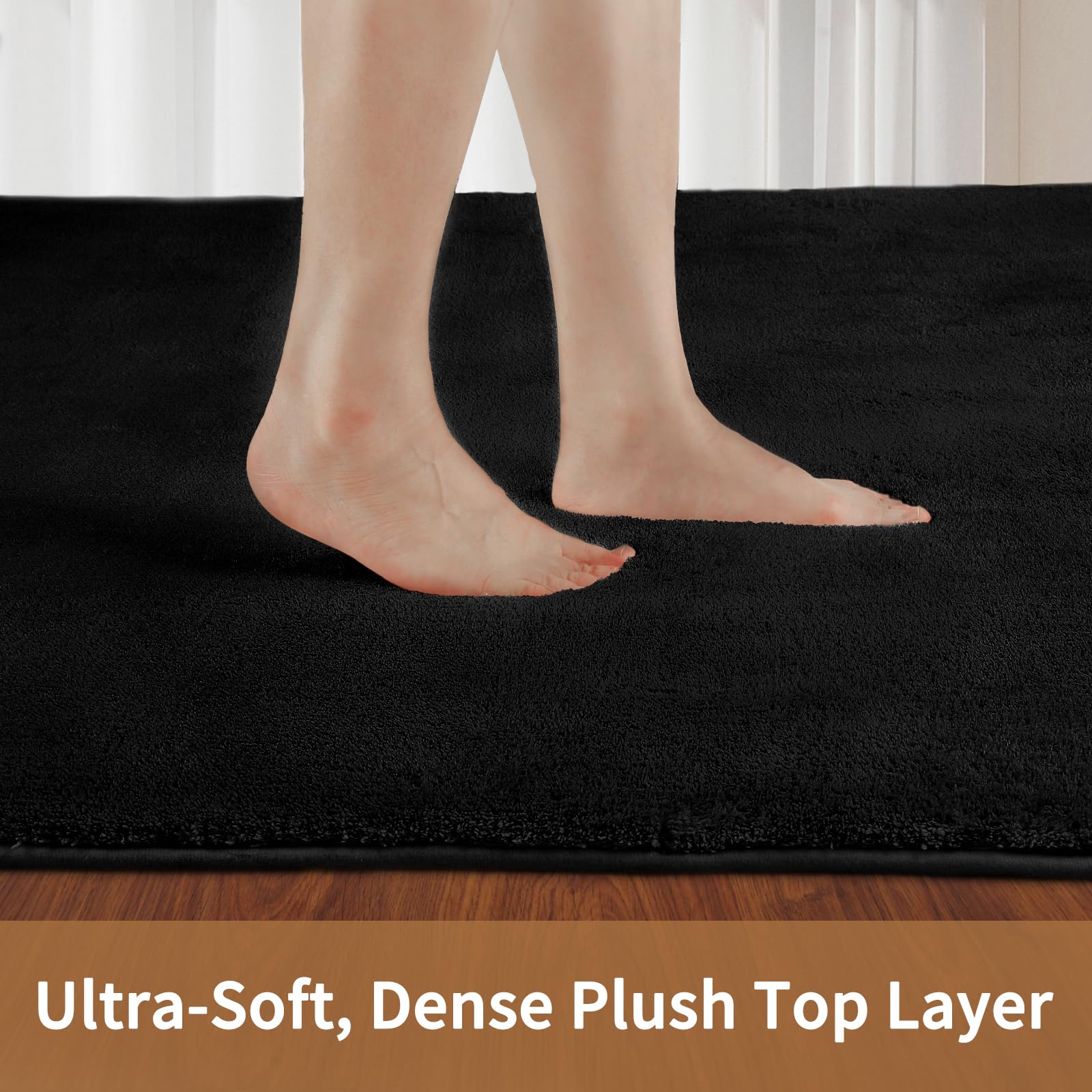 Sour Lemon Tappeto Salotto a Pelo Corto, Tappeti 160x230cm, Tappeto Camera Da Letto Antiscivolo, Tappeto Soggiorno Peloso Morbido Lavabile Tappeto Cameretta Bambina Bambino (Nero, 140x200cm)