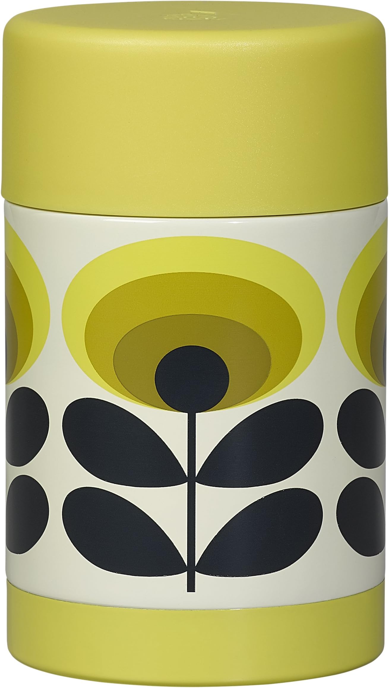 Orla Kiely | 70's Oval Flower | Food Flask | Stainless Steel | Yellow | Triple Insulated