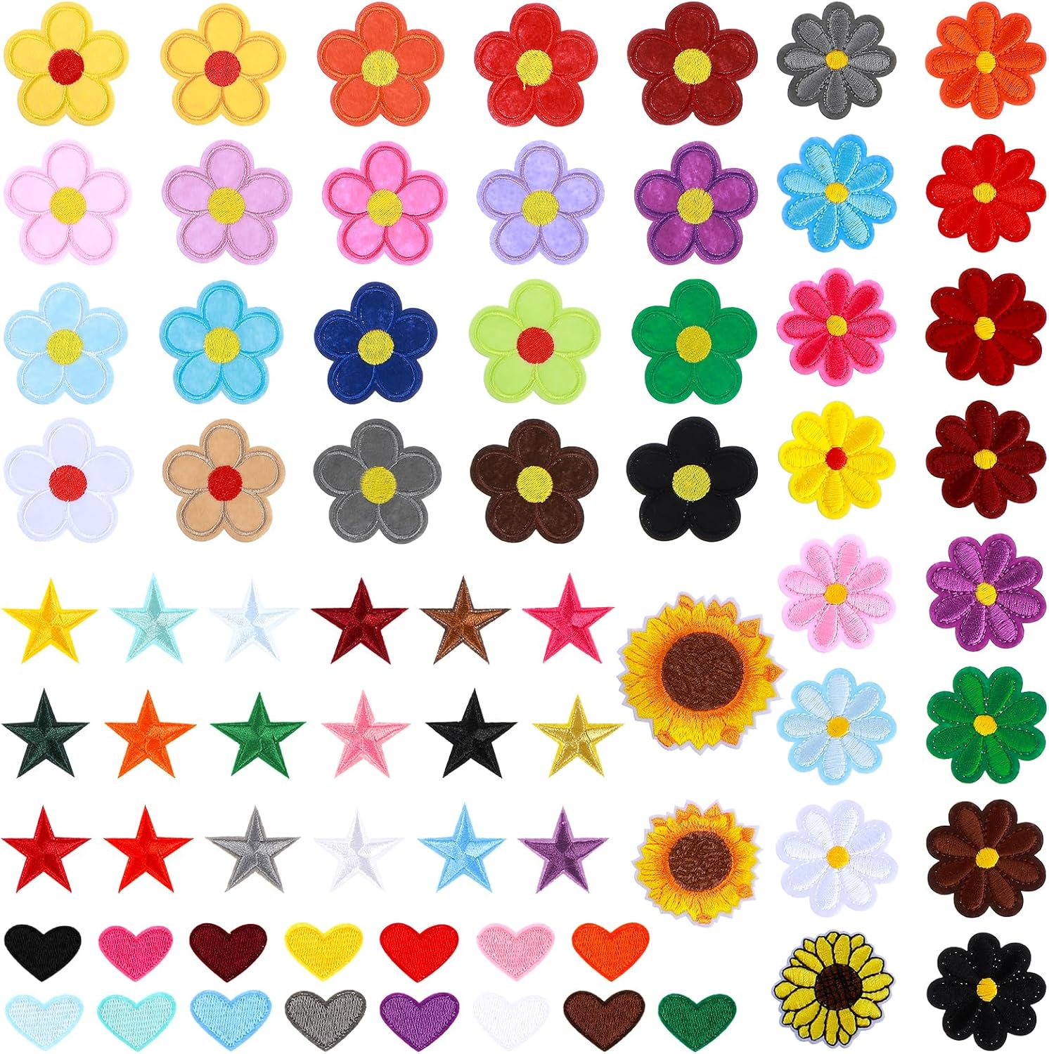 Gjinxi 71PCs Iron on Patches, Flower Iron on Patches Iron on Flower