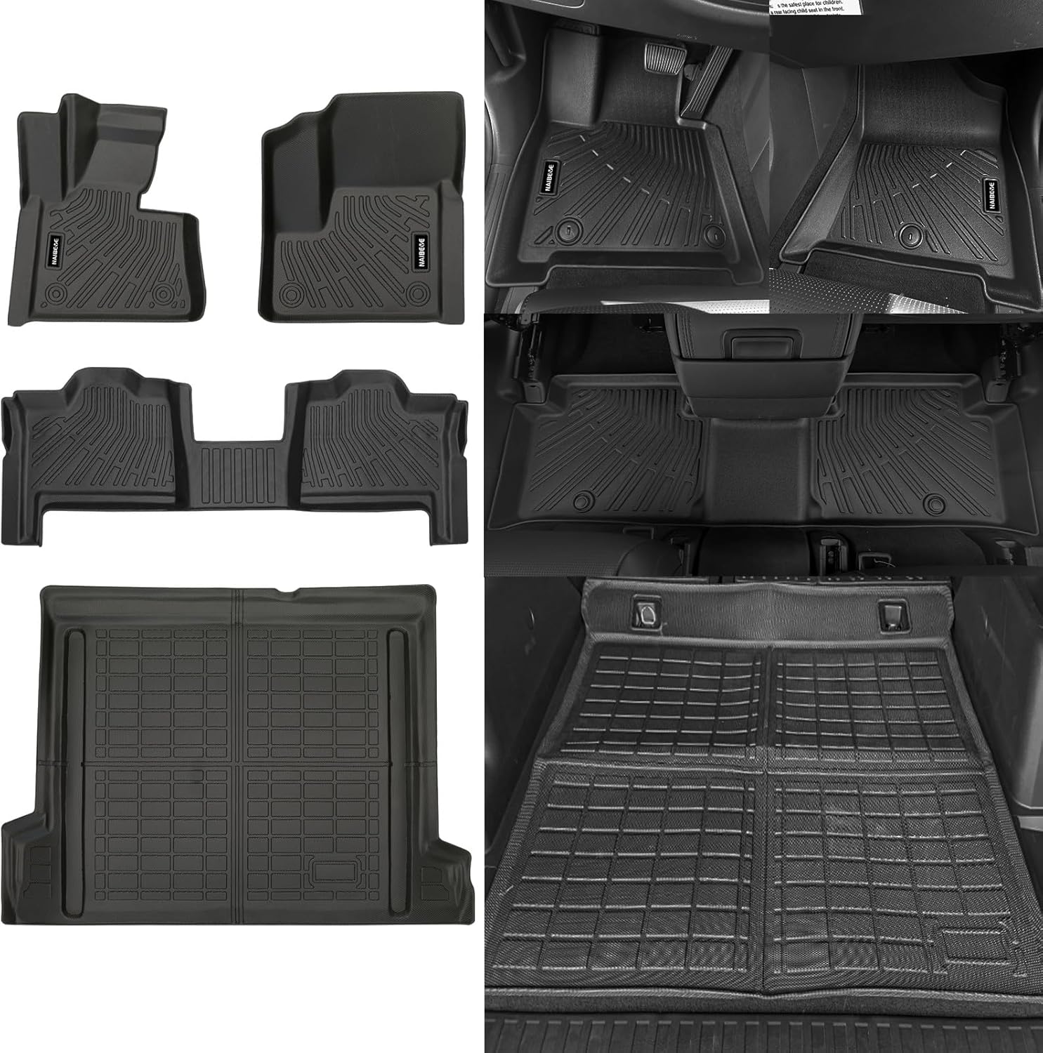 Naibeve Floor Mats for Ineos Grenadier 2024 2025-All Weather for Ineos Grenadier Floor Mats Liners 2 Row & Cargo Mats Liner (Floor Liner+Trunk Mat)