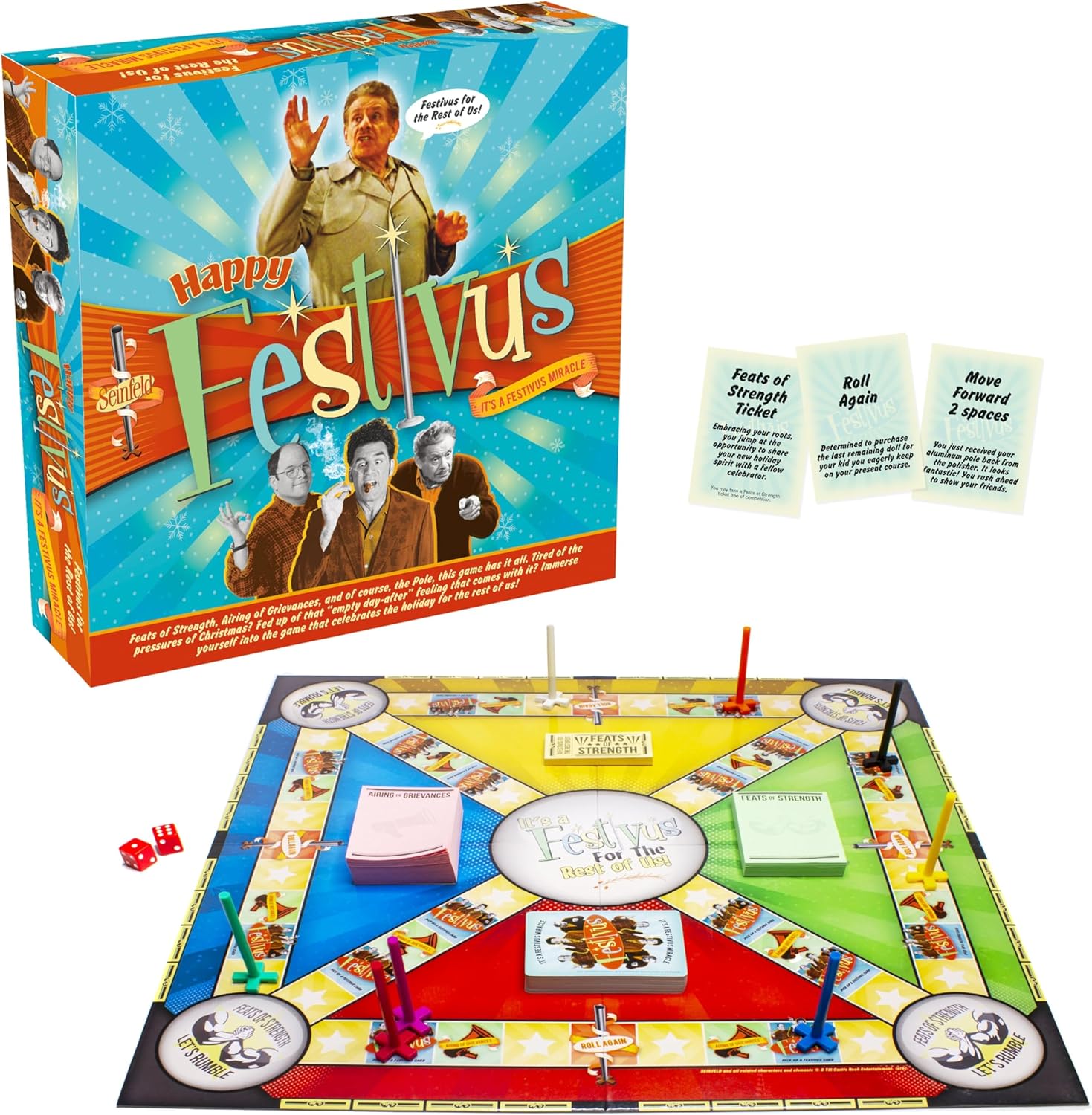 AQUARIUS Seinfeld Festivus Board Game - Seinfeld Themed Board Game - Fun Family Holiday Gift for Kids and Adults - Officially Licensed Seinfeld TV Show Merchandise & Collectibles