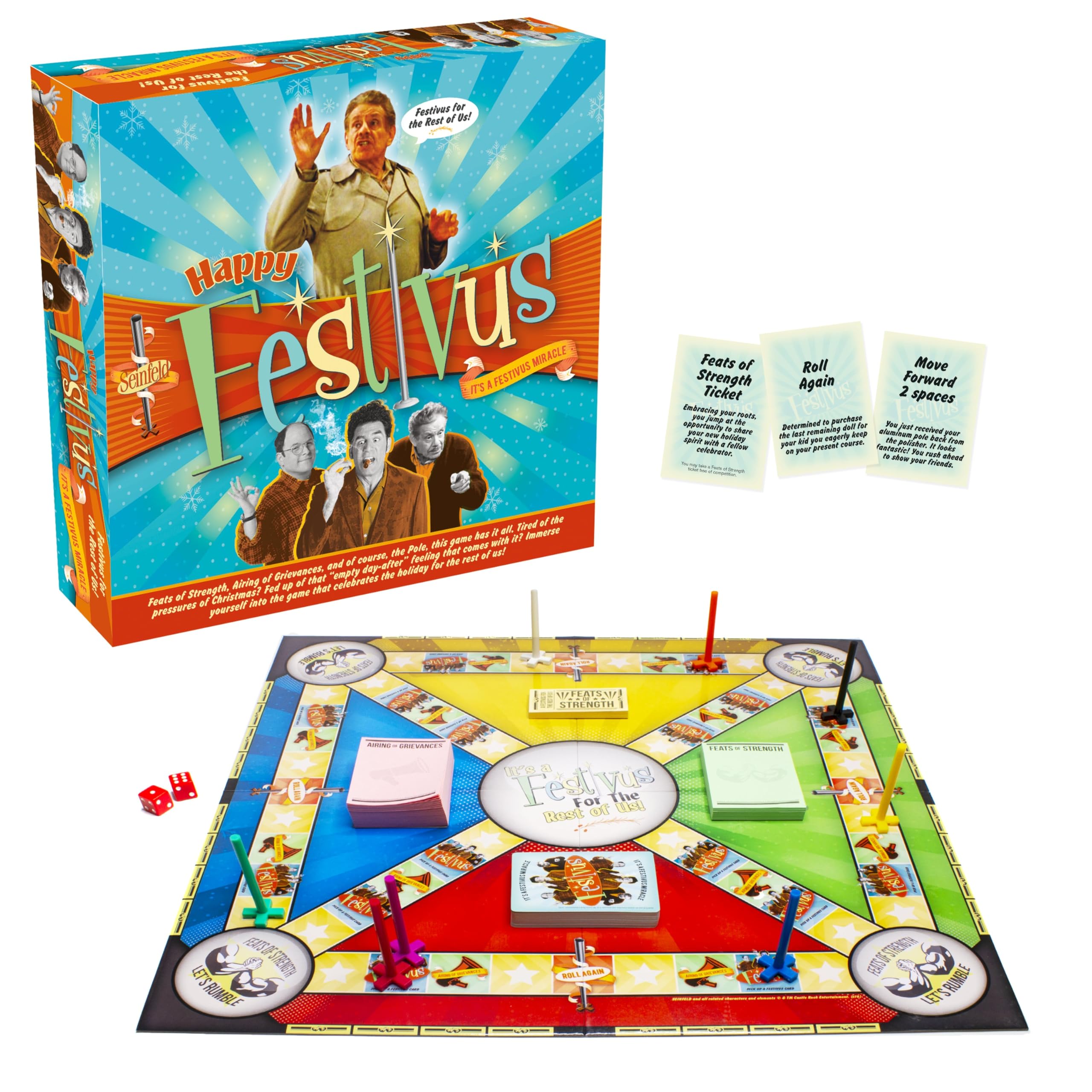AQUARIUS Seinfeld Festivus Board Game - Seinfeld Themed Board Game - Fun Family Holiday Gift for Kids and Adults - Officially Licensed Seinfeld TV