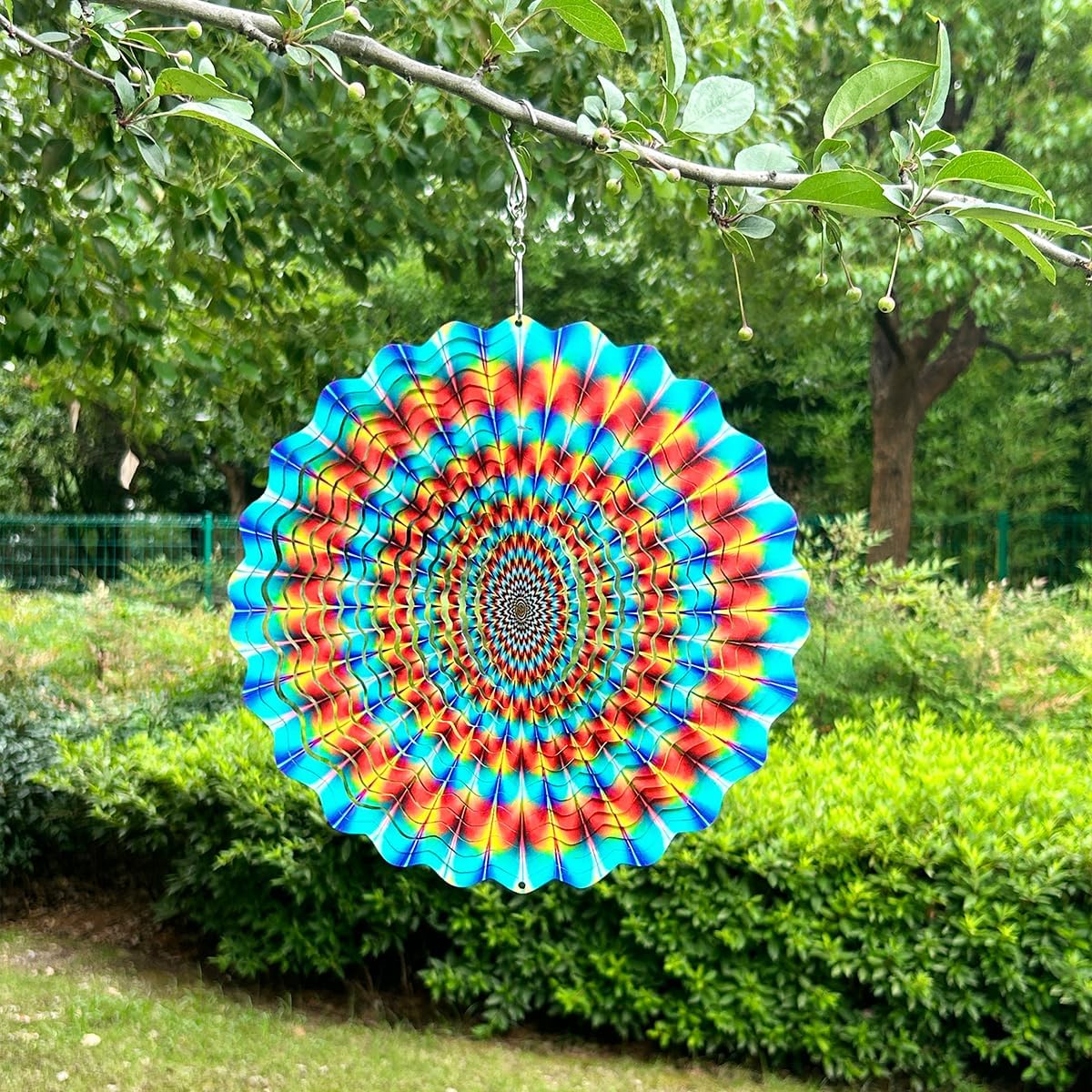 3D Wind Spinner Rainbow Mandala