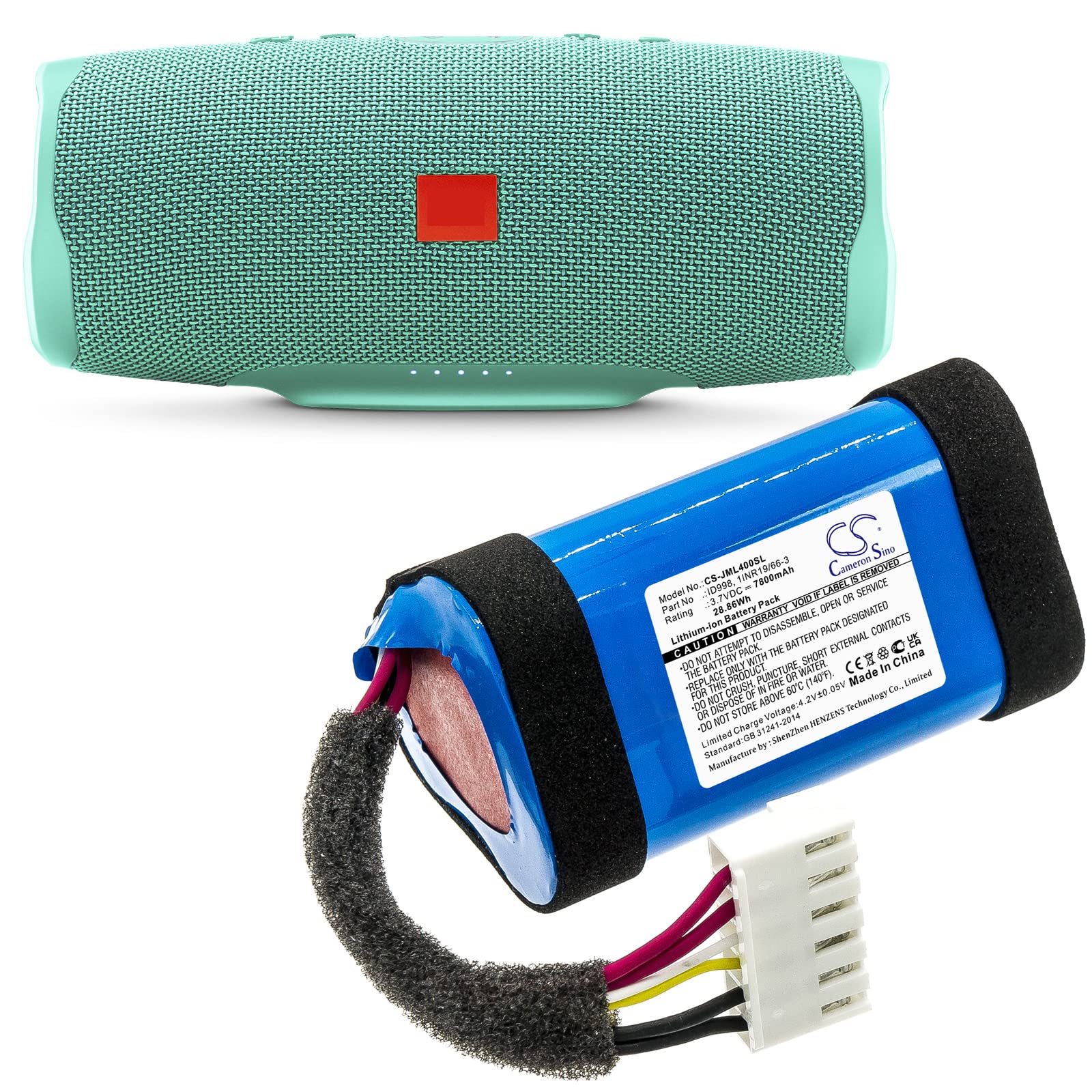 Cameron Sino Ersatzakku für JBL Charge 4, Charge 4BLK, Charge 4J, JBLCHARGE4BLUAM (7800 mAh / 28,86 Wh)
