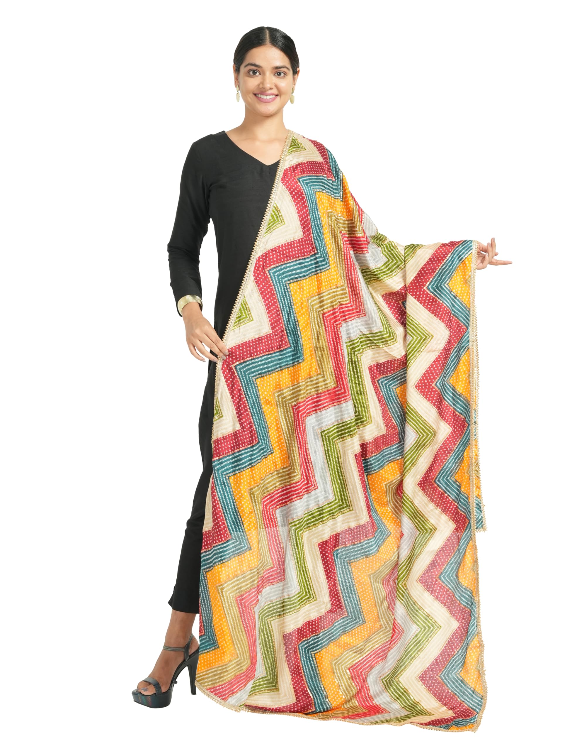 Stylish 2.25 Meters Art Silk Women's Dupatta, Designer Dupatta, Chunni, Scarf for Womens & Girls (Multicolour)-image-24