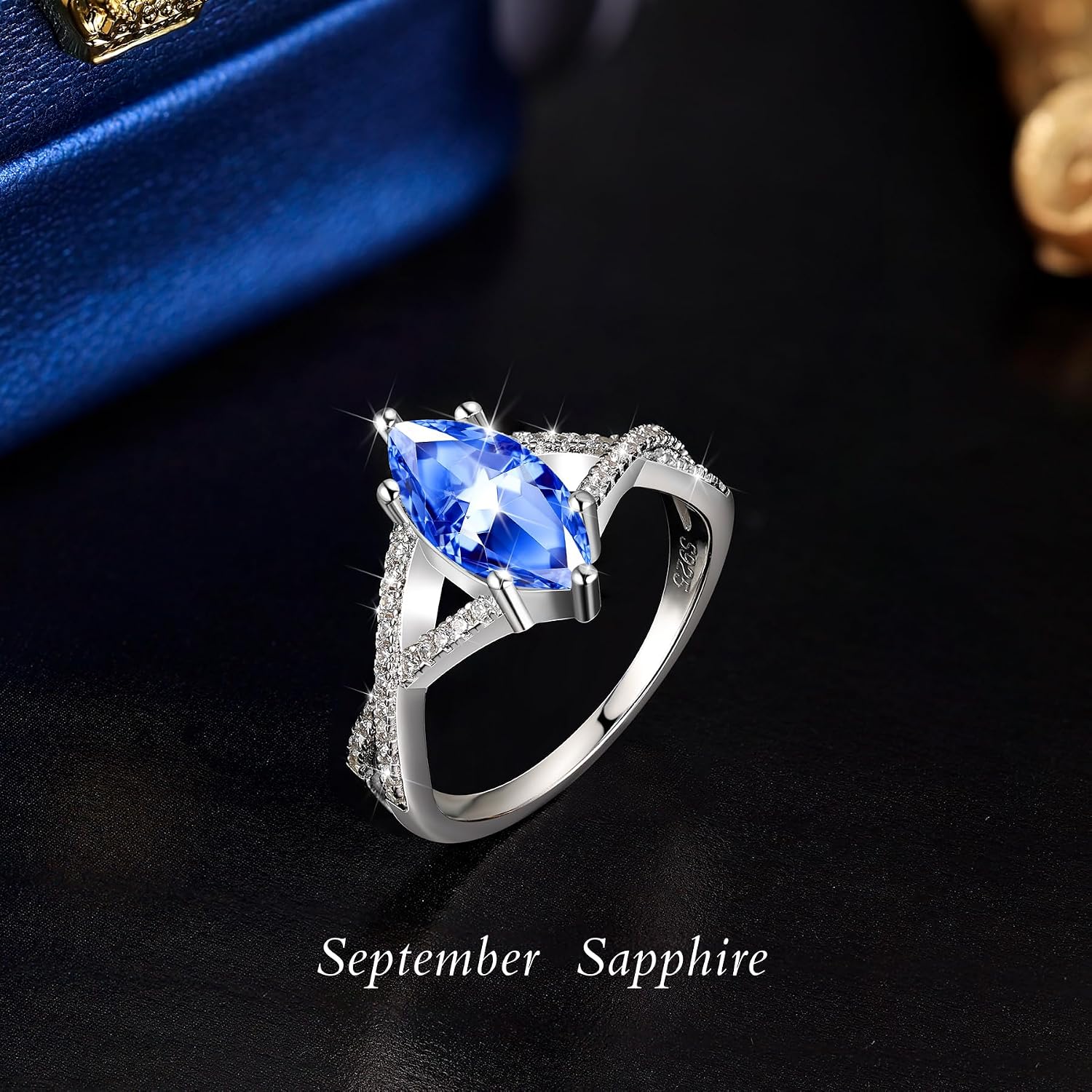 1.5CT Marquise Cut Engagement Ring For Women, Sterling S925 Silver Solitaire Ring Wedding Ring Promise Ring