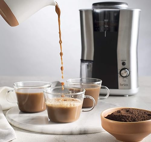 Miniatura 3 de BRIM Molinillo de café cónico, muele uniformemente granos para 1-17 tazas de café, cuenta con recipiente de frijoles extraíble, 17 ajustes precisos