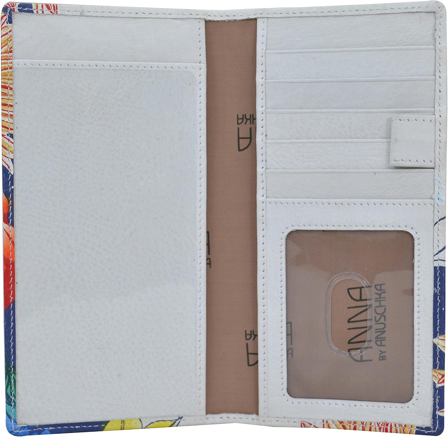 Anna by Anuschka Women's Hand Painted Leather Checkbook Cover-with Flap Closure & Card Holders-Amalfi Dawn