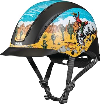 Troxel Spirit Full Coverage Horse Riding Helmet, Low-Profile & Adjustable Design, Safety Horseback Riding Gear, Medium 7-7-3/8, Bucking Bronc