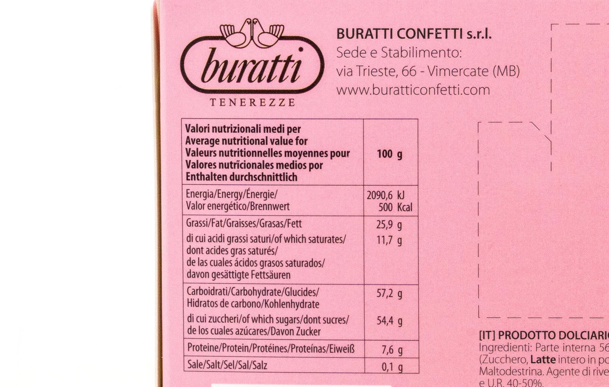 Buratti Confetti Tenerezze Almendras Recubiertas De Chocolate Rosa 1000 g