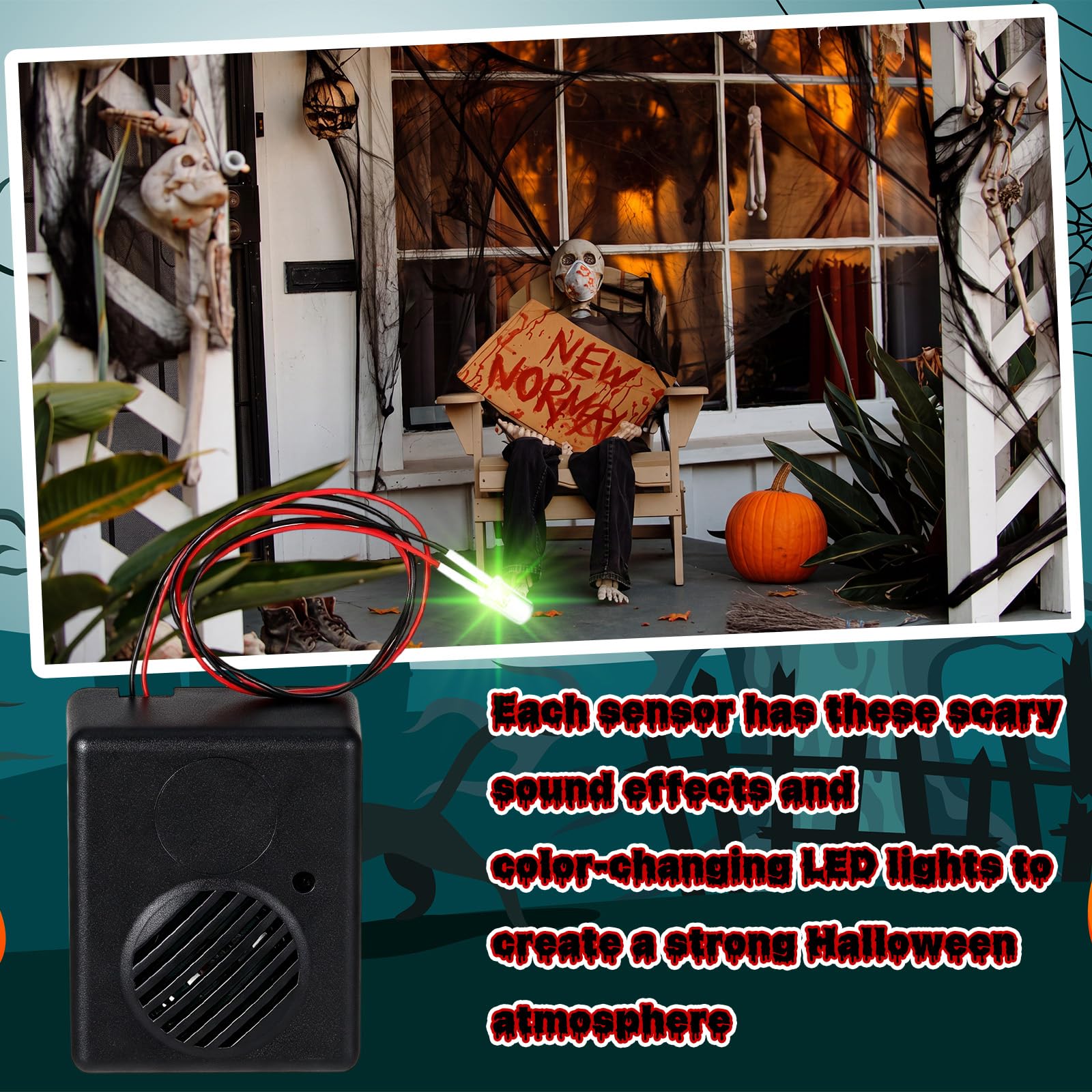 Seenelling 6 sensores de sonido de Halloween Scare