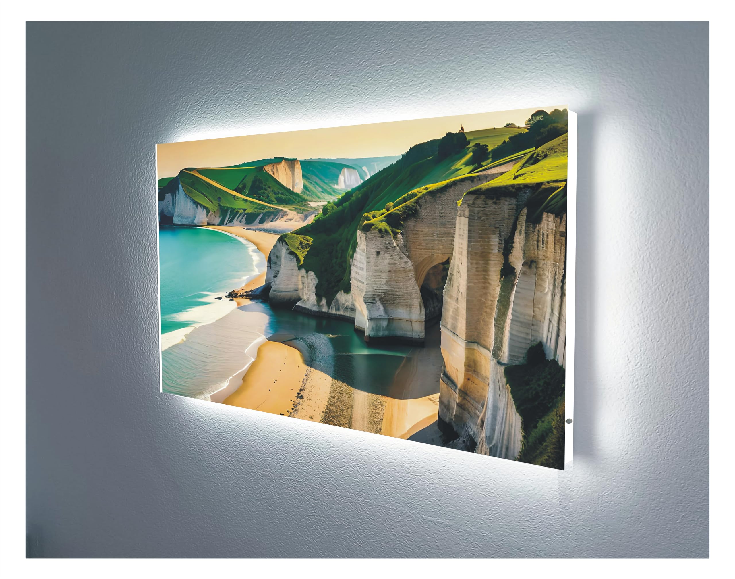 Tableau déco Côte Normandie méthacrylate et sa douce lumière