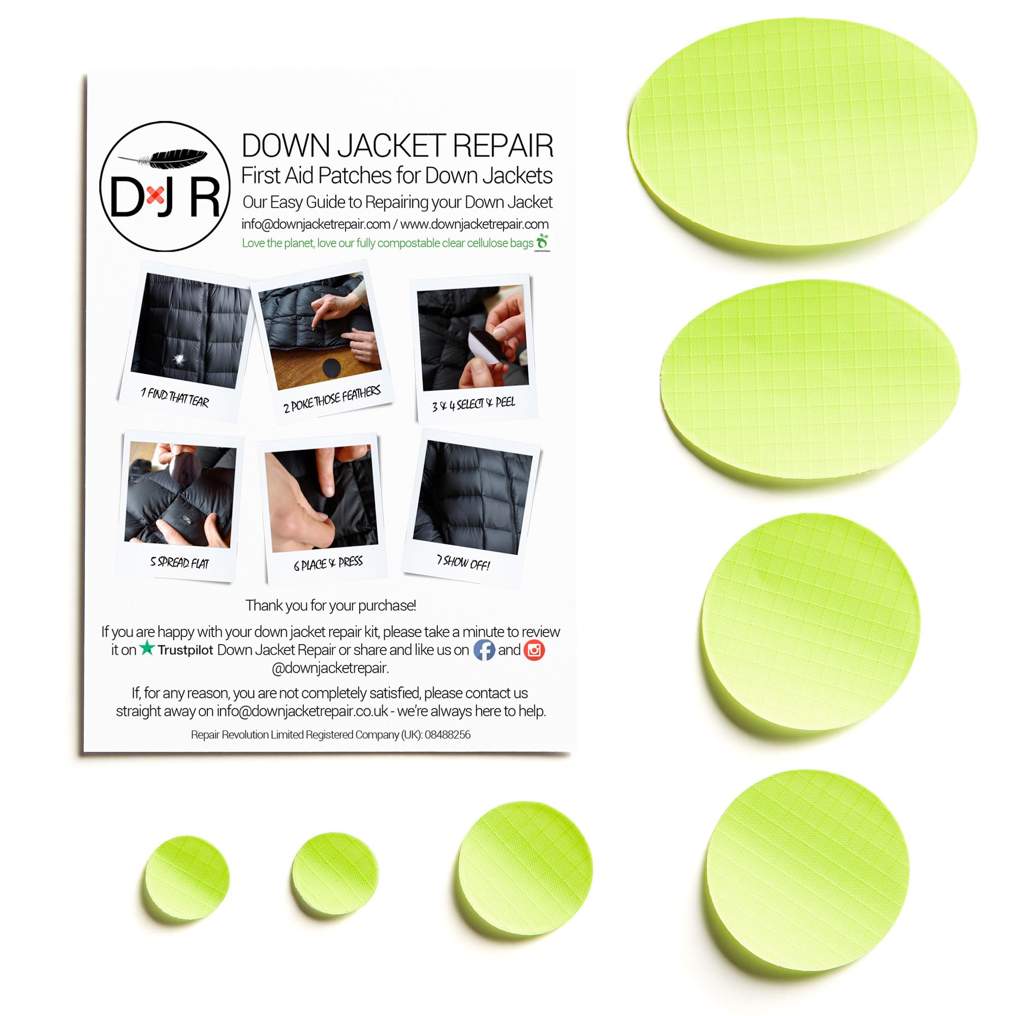 Waterdichte reparatiepatches voor donsjacks om gaten te repareren (lichtbeige
