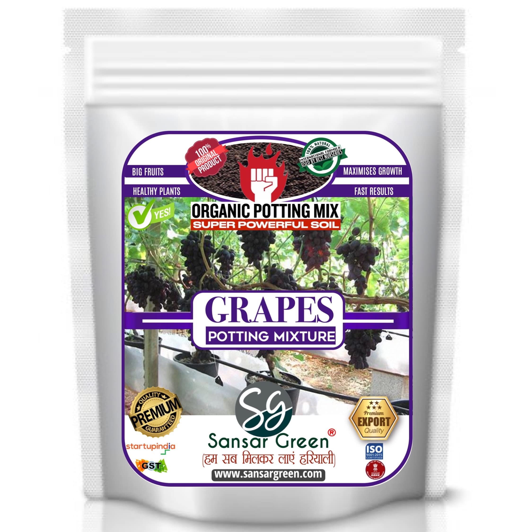 Sansar Green ® Grapes Potting Mixture, Essential Super Powerful Organic Soil Mixture for Grapes Plants with Active Micro Organism and ++ Growth Booster (1800 gm)-picture-26