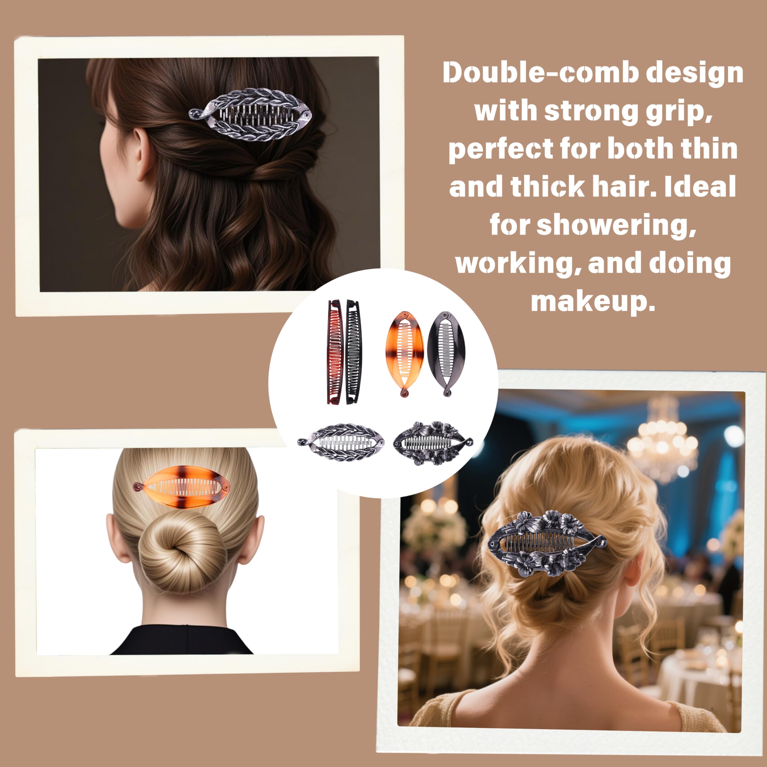 6 Pack Banana Hair Clips - Image 3
