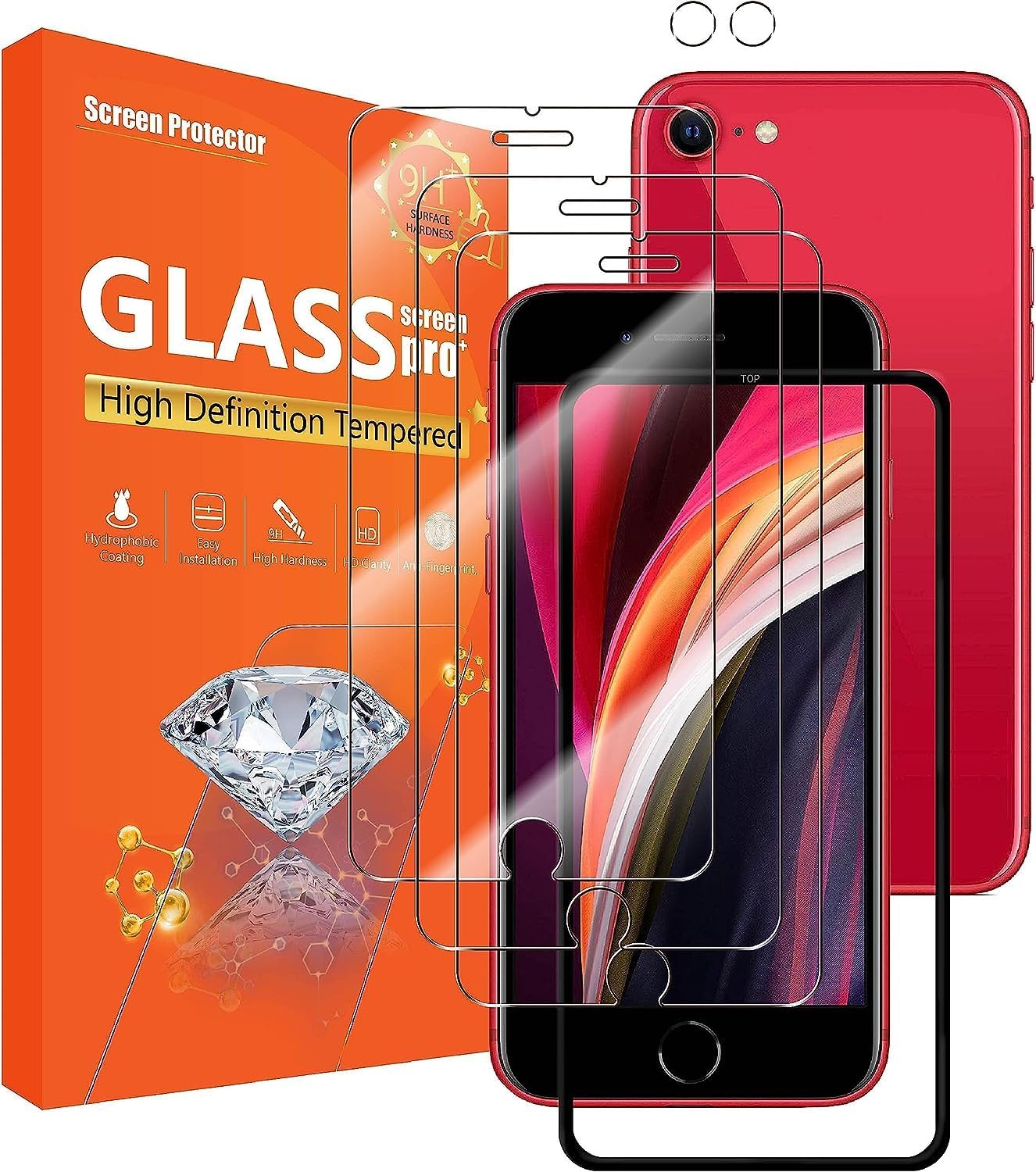 seninhi [3+2Pack] for iphone se 3nd Gen / iphone se 2nd Gen