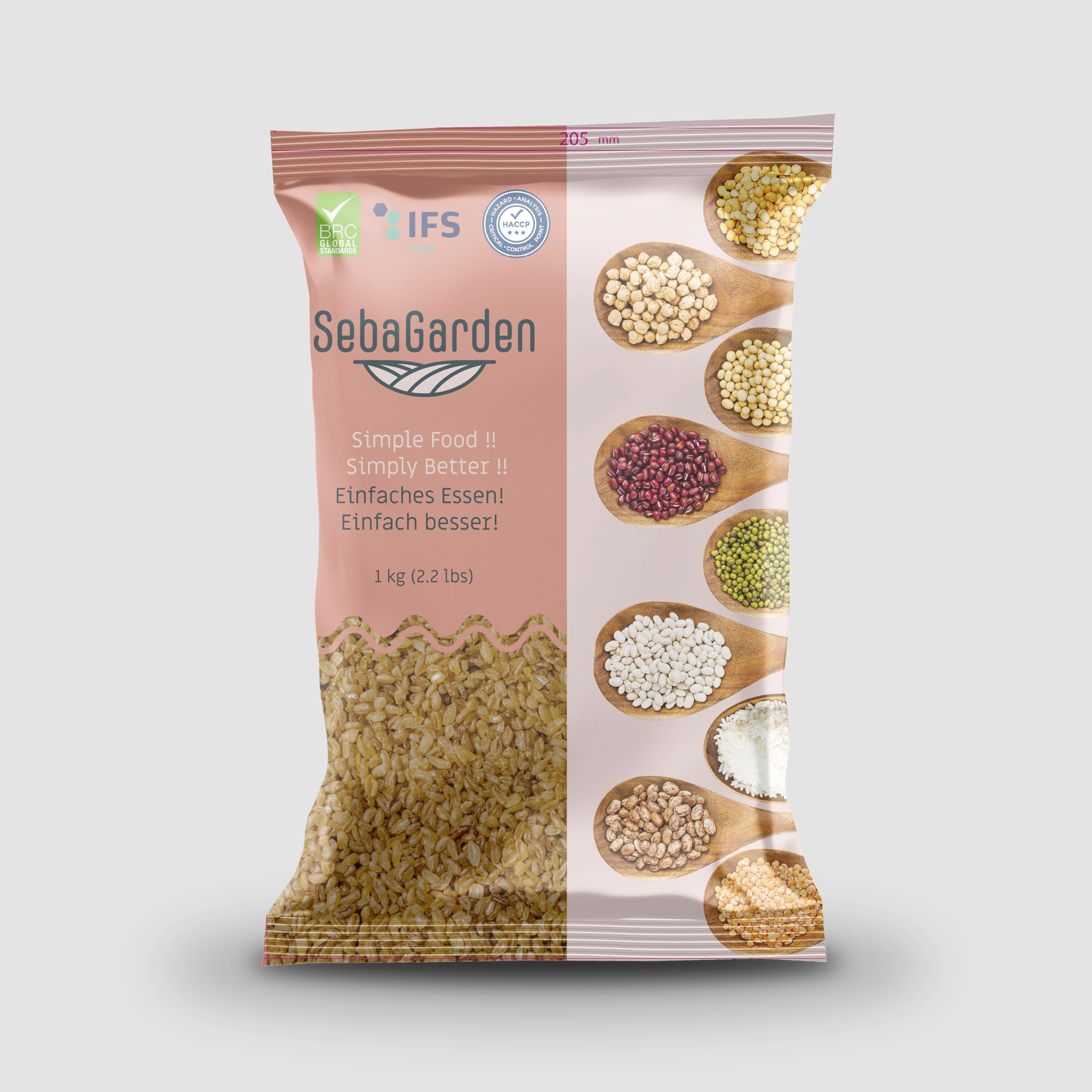 Seba Garden Grober Bulgur-Weizen, 1 kg, authentischer türkischer Bulgur, steingemahlen und vorgekocht, rein natürlich, vegan, ballaststoffreich, ideal für Pilaw, gefülltes Gemüse, Suppen und Eintöpfe