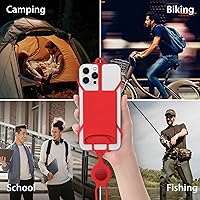 Vista 5 de Bone Correa cruzada para teléfono 3, correa para teléfono celular con ranura para tarjeta y bolsillo, cordón de silicona ajustable, soporte