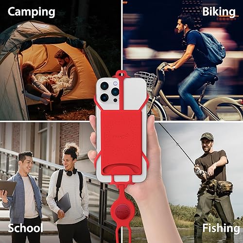 Miniatura 5 de Bone Correa cruzada para teléfono 3, correa para teléfono celular con ranura para tarjeta y bolsillo, cordón de silicona ajustable, soporte