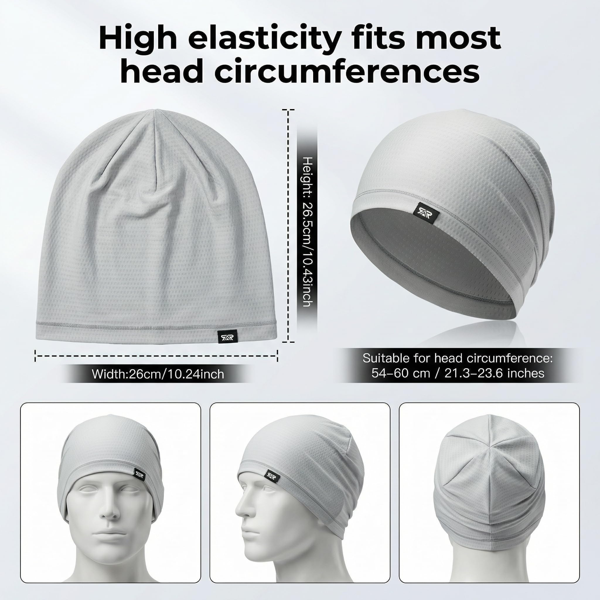 LONGLONG 2 Pack Summer Beanies - Lightweight Breathable Cooling Skull Caps for Women Men Sports & Daily Wear — view 3