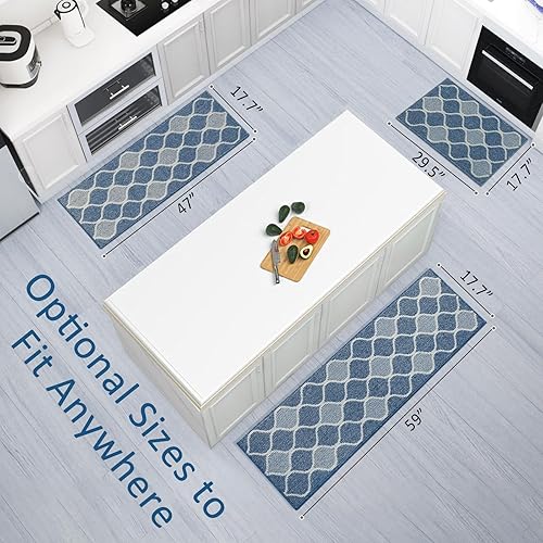 Miniatura 2 de Villsure Alfombras y tapetes de cocina, antideslizante, absorbente, resistente a la suciedad, tapete cómodo de pie, hecho de 100% polipropileno,