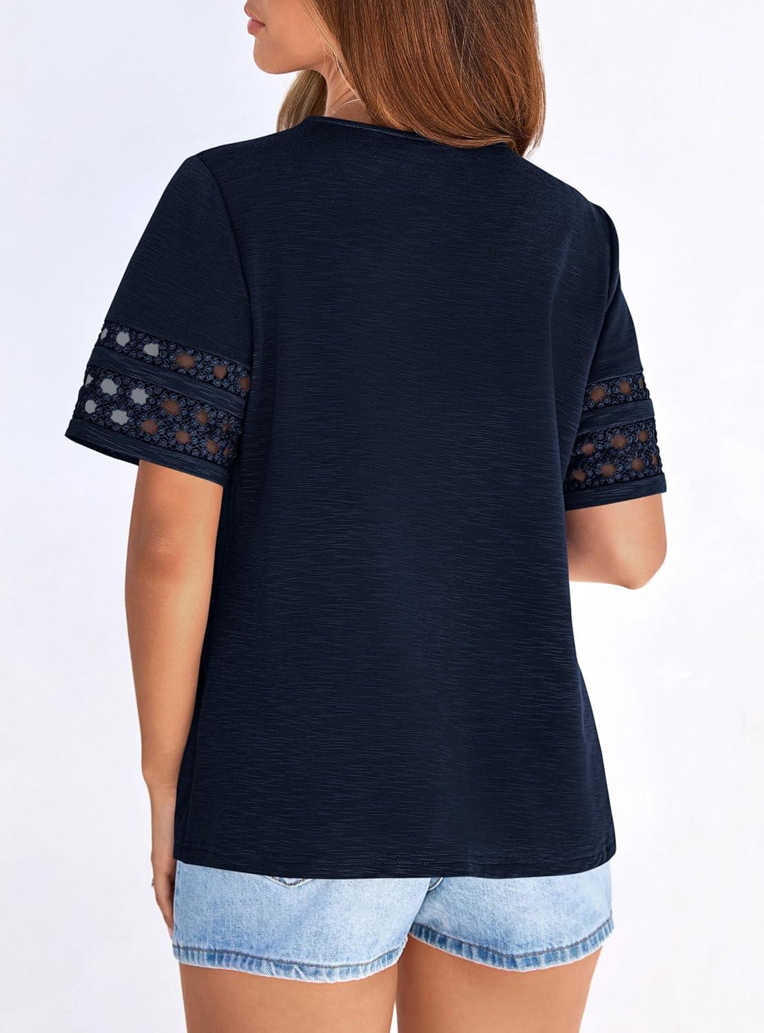 PRETTYGARDEN Summer Tops for Women 2026 Lace Short Sleeve T-Shirts Casual Blouses Spring Fashion Clothes Vacation Outfits - Image 5